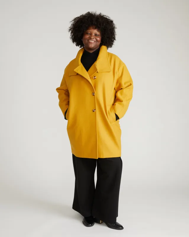 Marlo Cocoon Coat - Mustard sold by Universal Standard