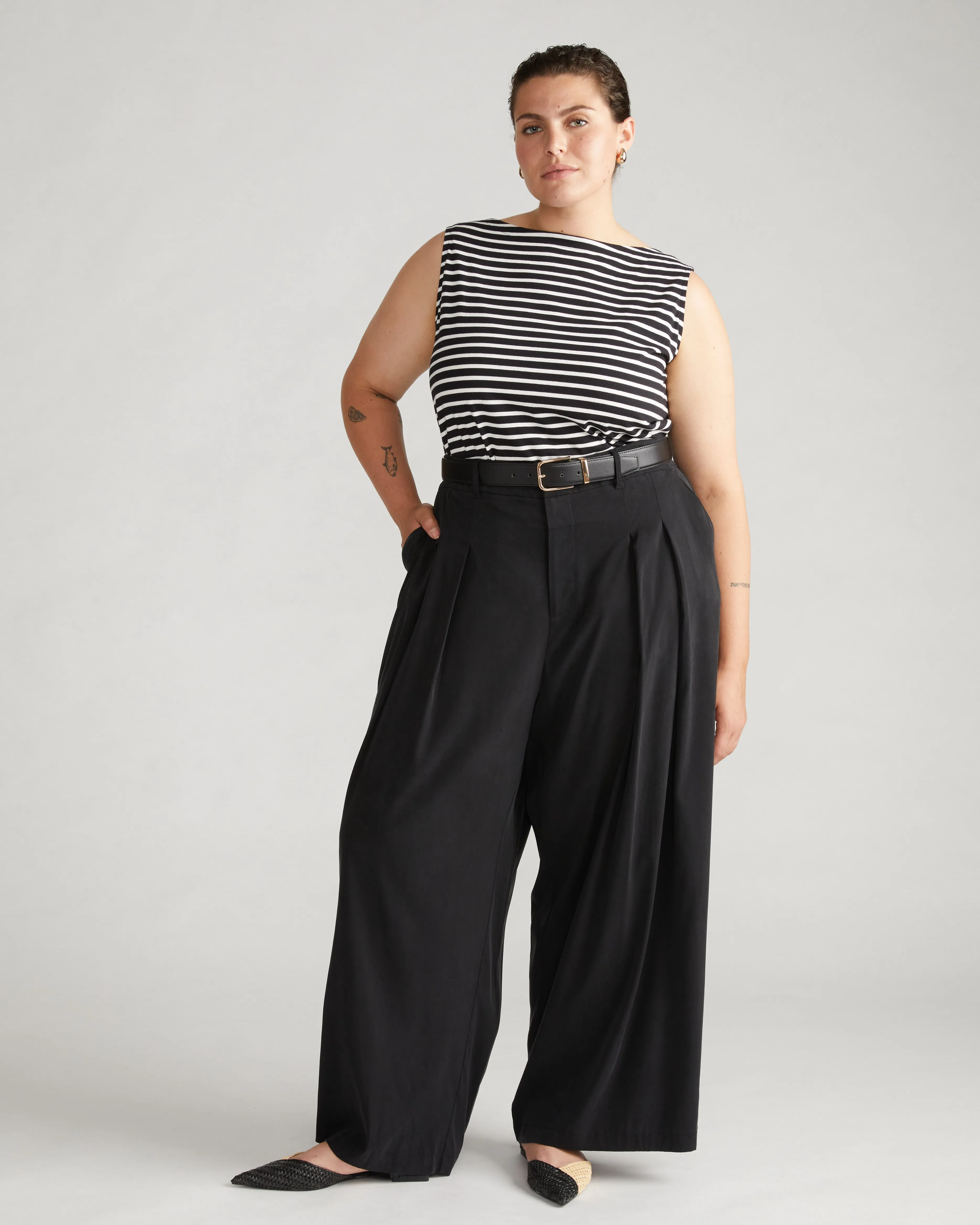 Palais Cooling Cupro Wide Leg Pant - Black sold by Universal Standard product image thumbnail 5