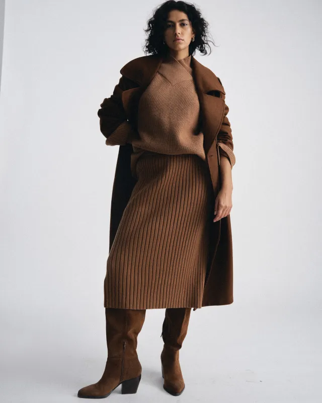 Risa Sweater Skirt - Classic Camel sold by Universal Standard