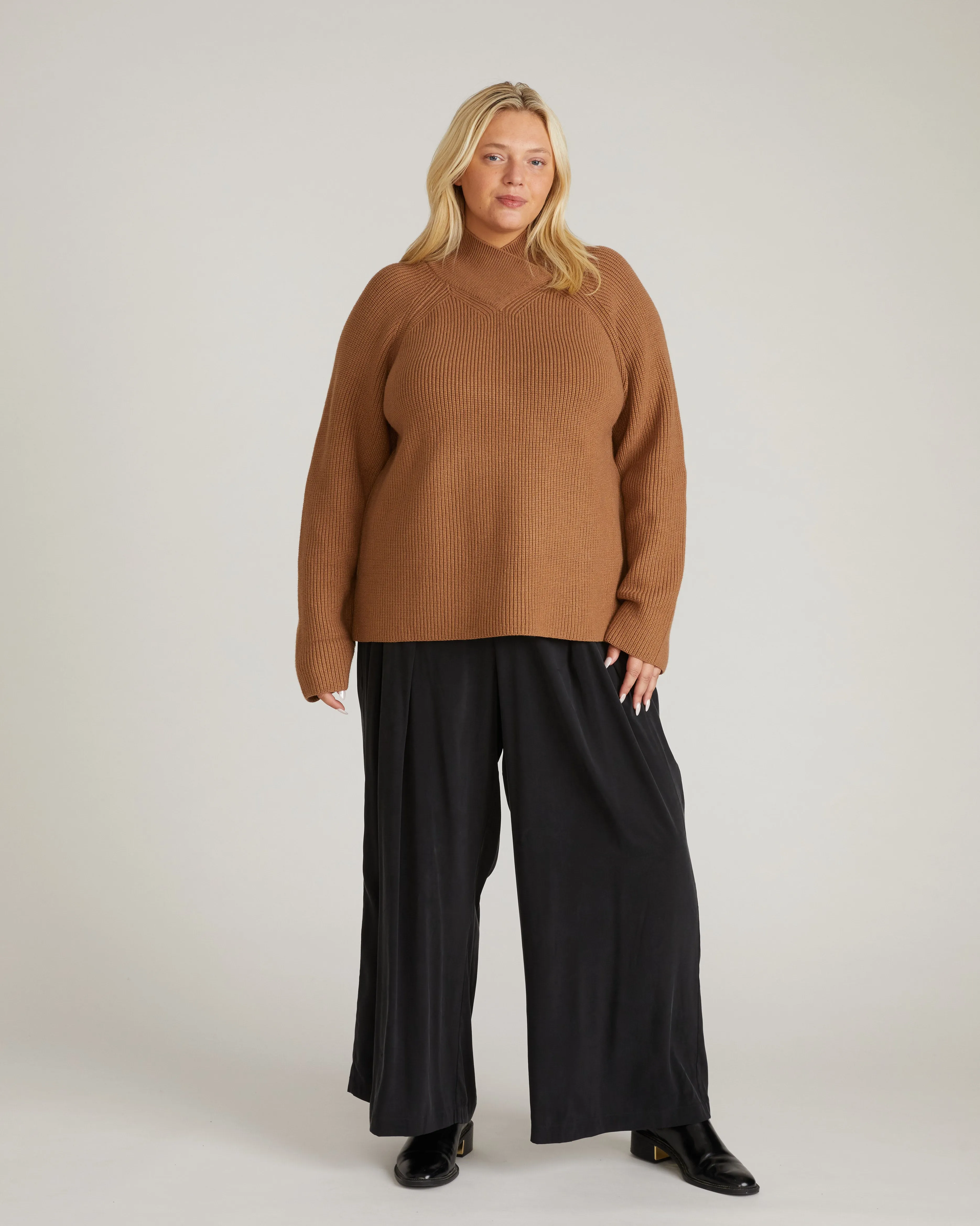 Arly Wrap Neck Sweater - Classic Camel sold by Universal Standard product image thumbnail 4