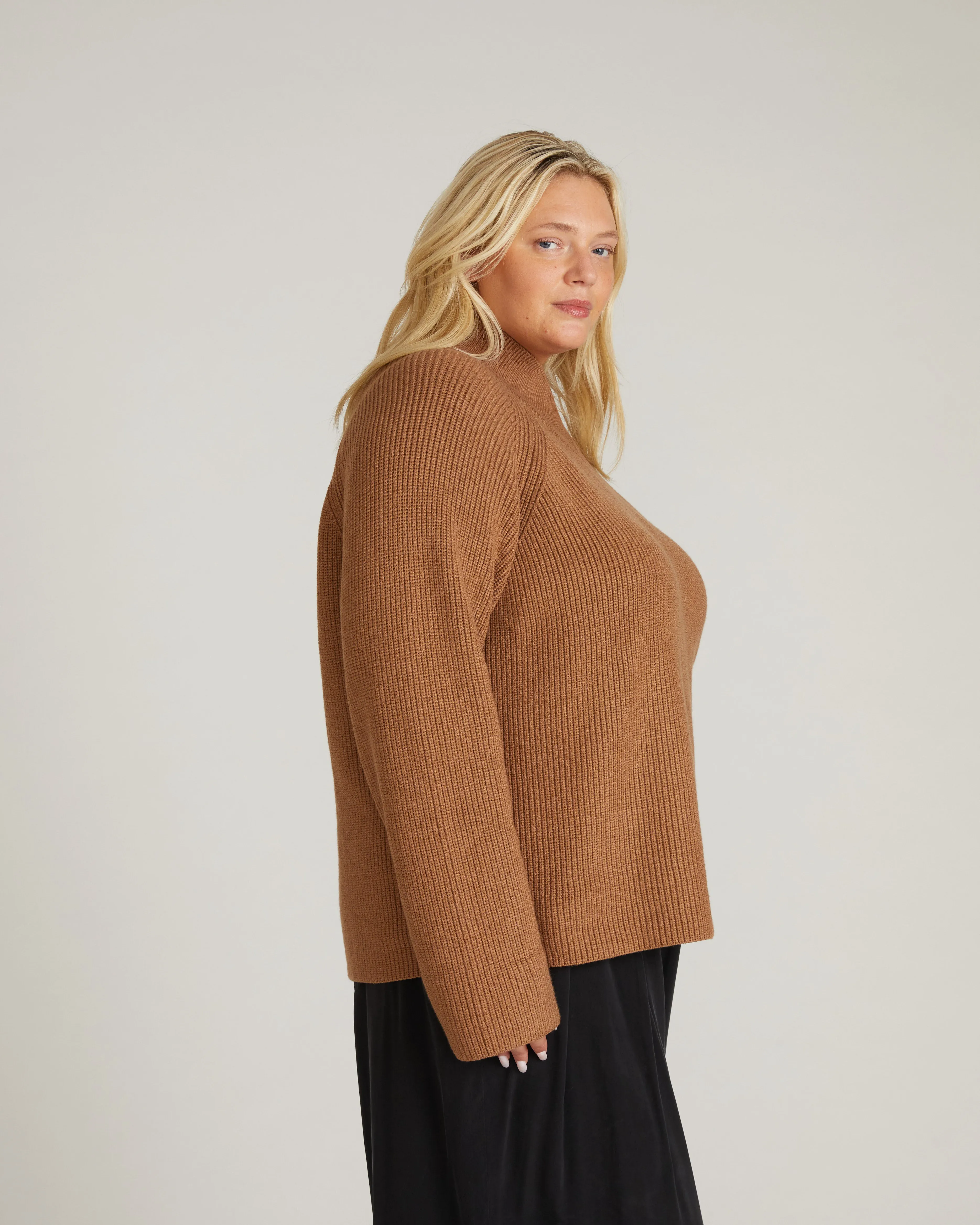 Arly Wrap Neck Sweater - Classic Camel sold by Universal Standard product image thumbnail 5