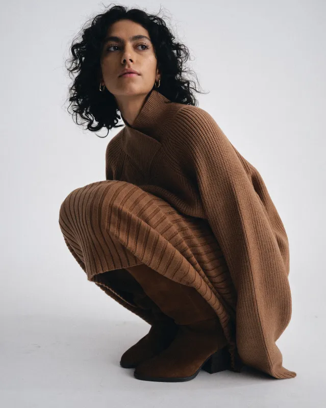 Arly Wrap Neck Sweater - Classic Camel sold by Universal Standard