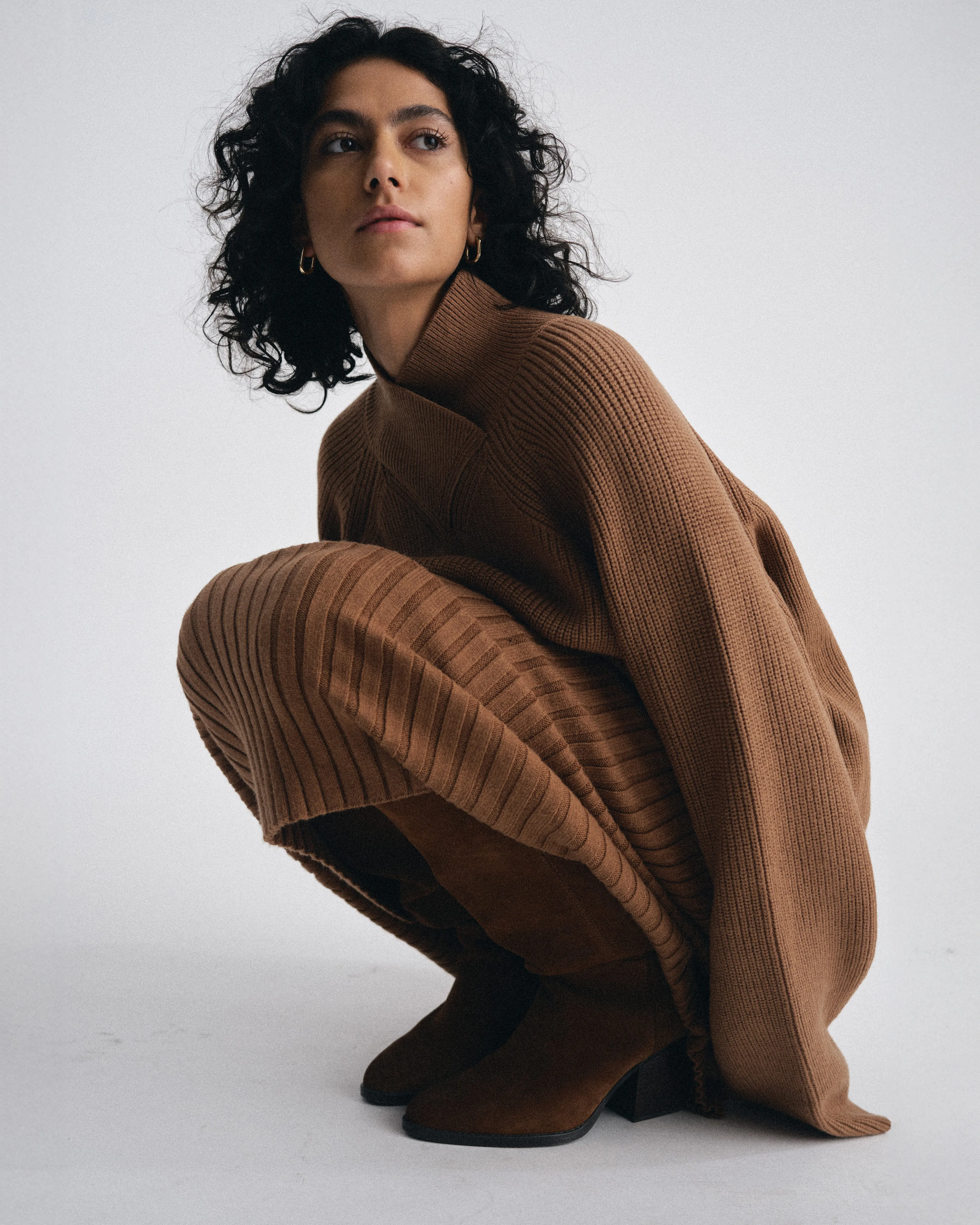 Arly Wrap Neck Sweater - Classic Camel sold by Universal Standard