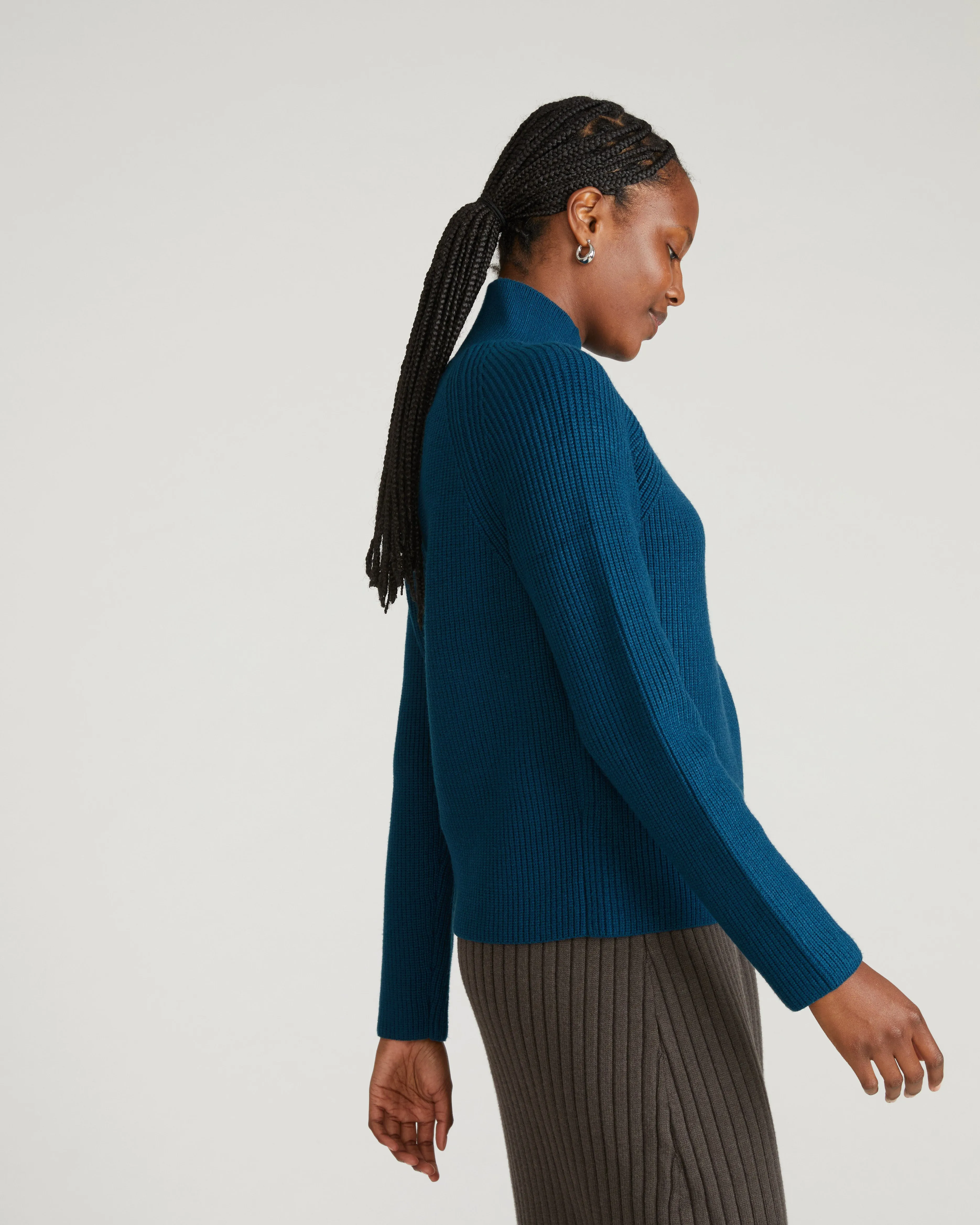 Arly Wrap Neck Sweater - Deep Teal sold by Universal Standard product image thumbnail 2