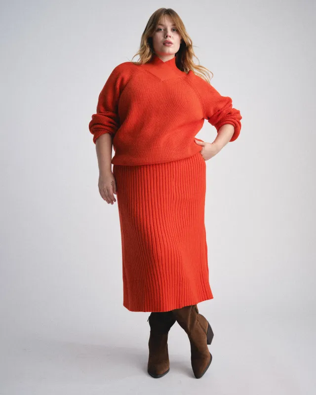 Arly Wrap Neck Sweater - Poppy sold by Universal Standard