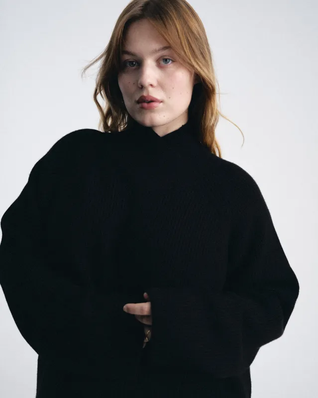 Arly Wrap Neck Sweater - Black sold by Universal Standard