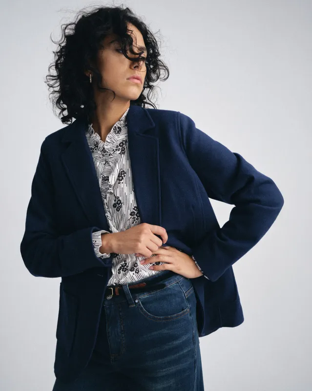 Kidjo Tailored Wool Jacket - Pageant Blue sold by Universal Standard