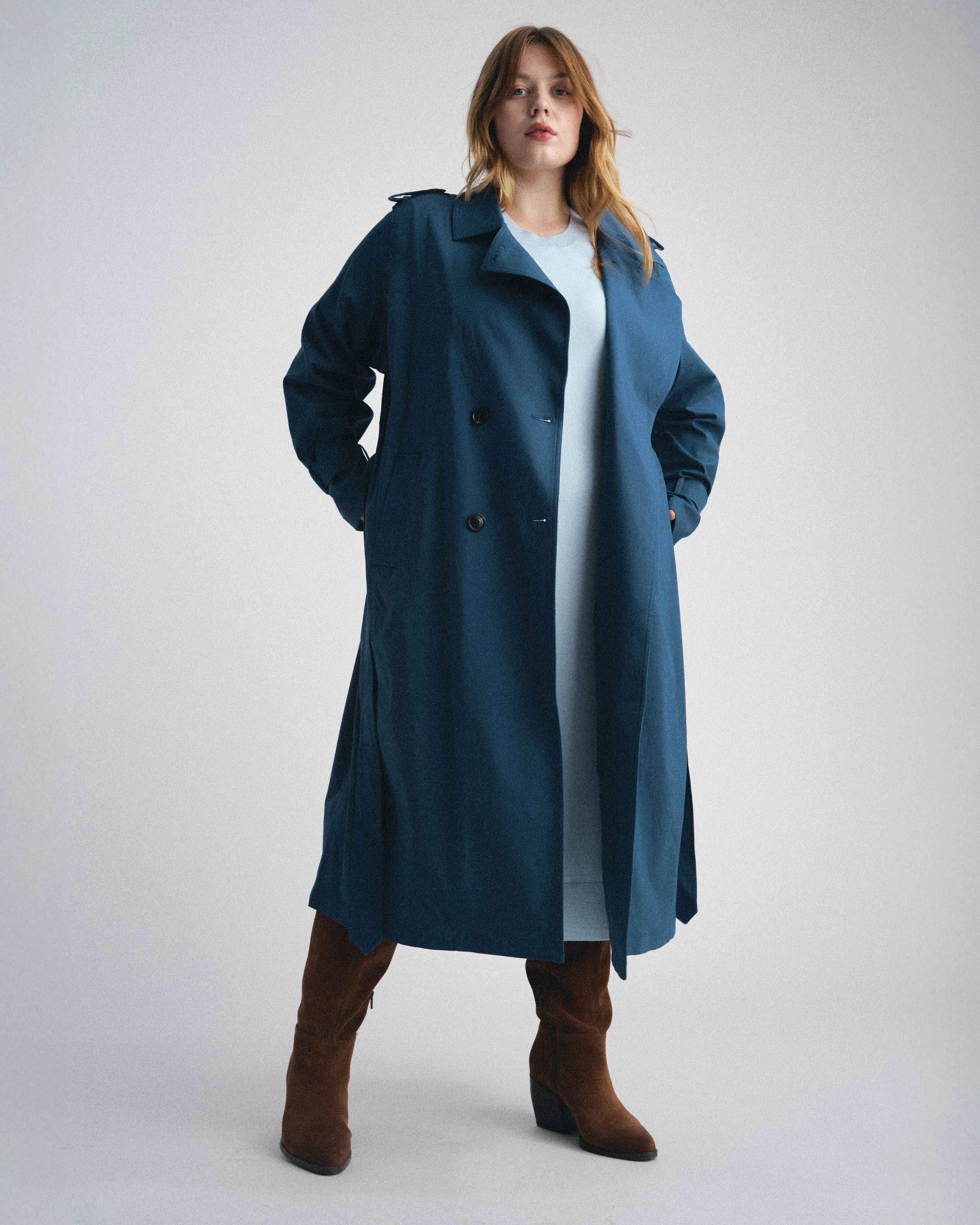 Henning x US Park Soft Trench - Deep Teal sold by Universal Standard product image thumbnail 3