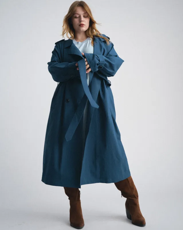 Henning x US Park Soft Trench - Deep Teal made by Universal Standard