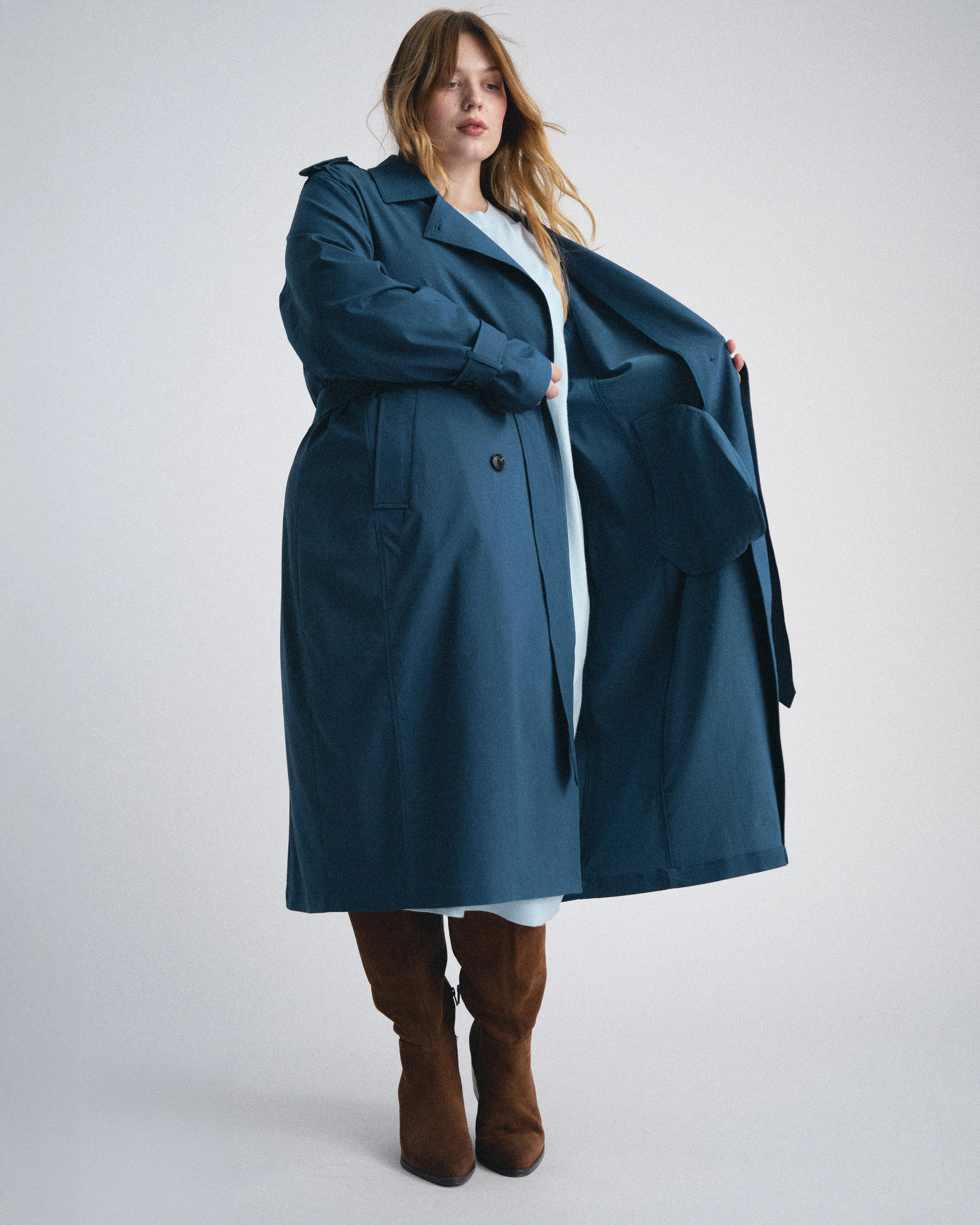 Henning x US Park Soft Trench - Deep Teal sold by Universal Standard product image thumbnail 5
