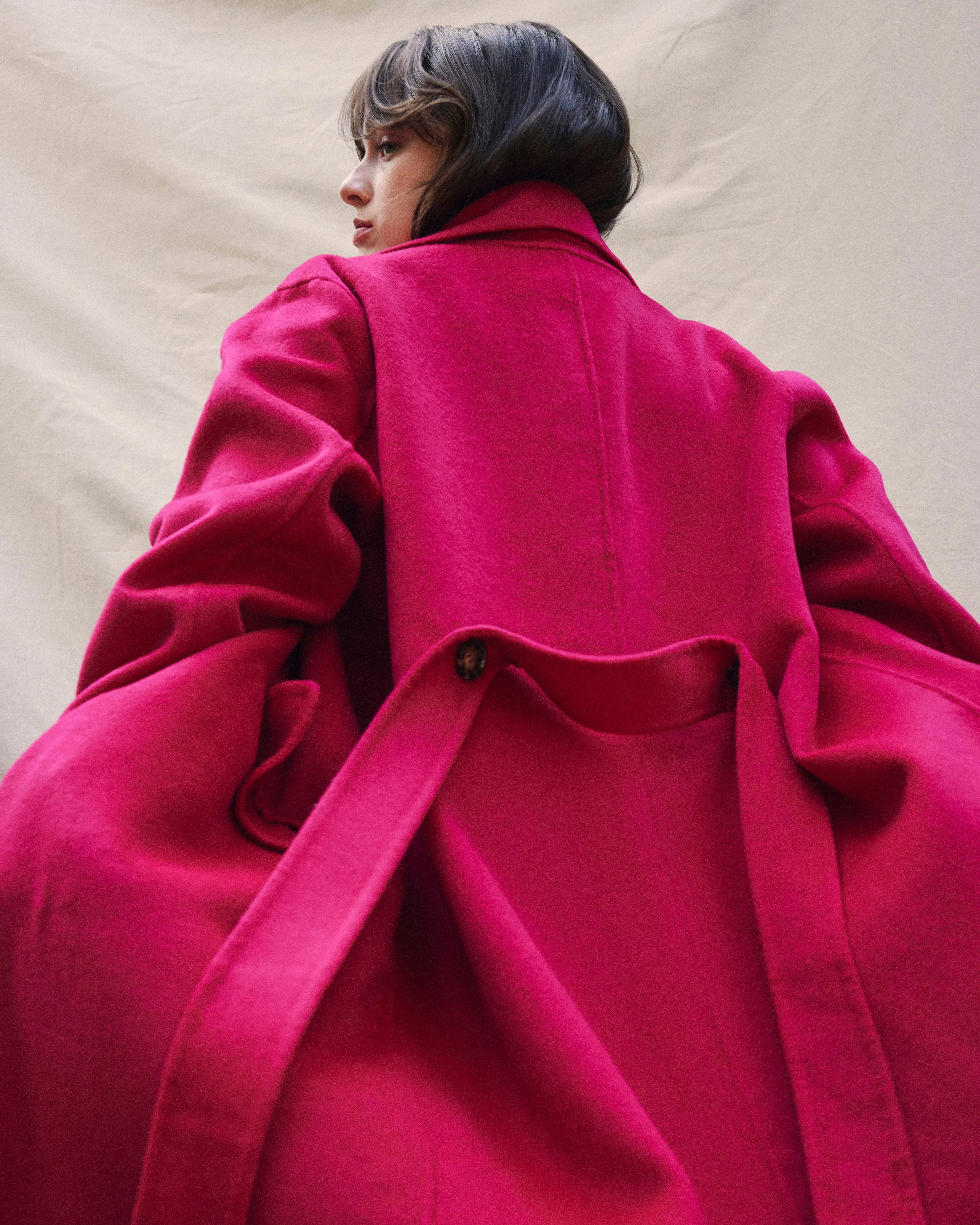 Double Face Luxe Coat - Cerise sold by Universal Standard