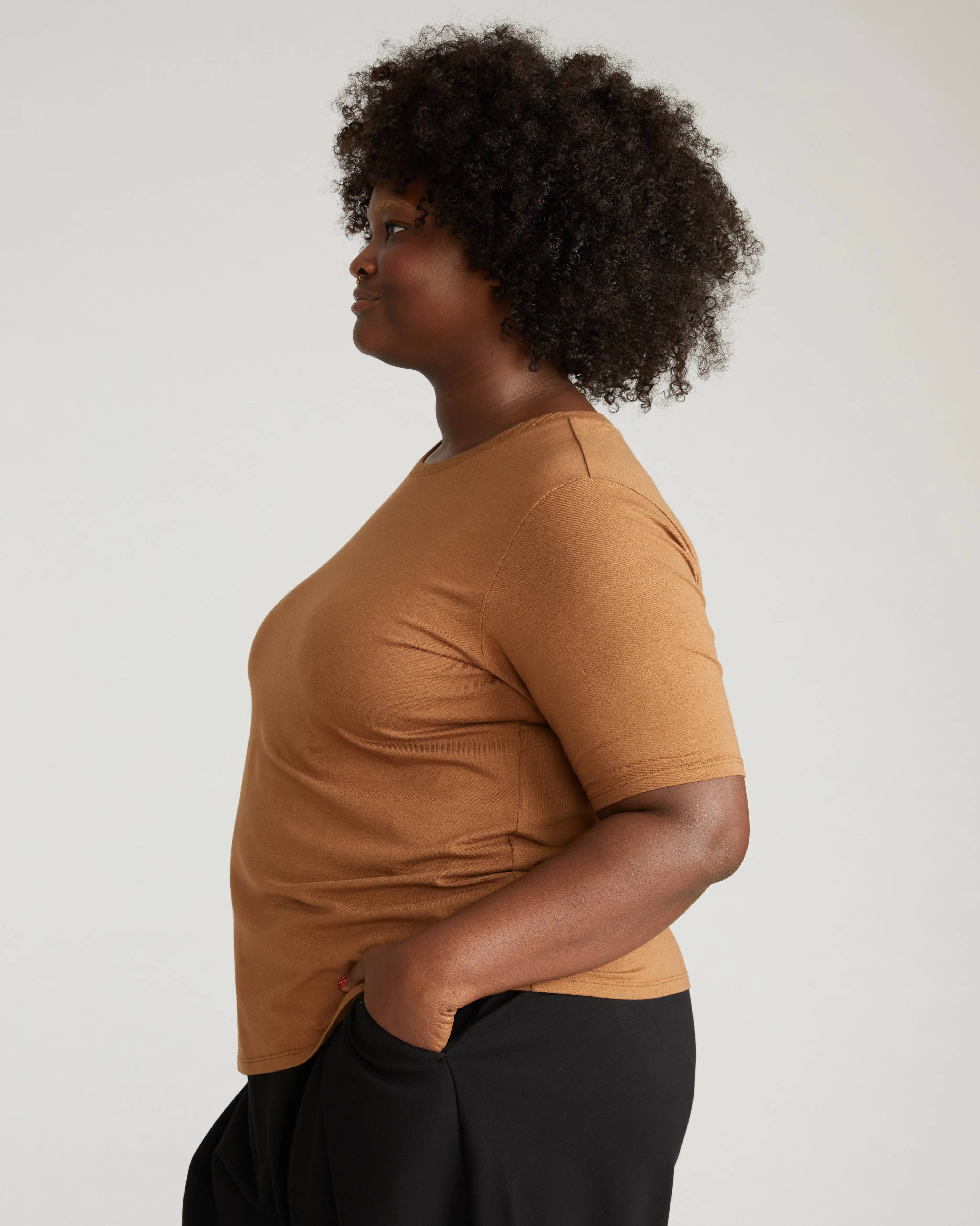 Maia Stovepipe Sleeve Tee - Classic Camel sold by Universal Standard product image thumbnail 2