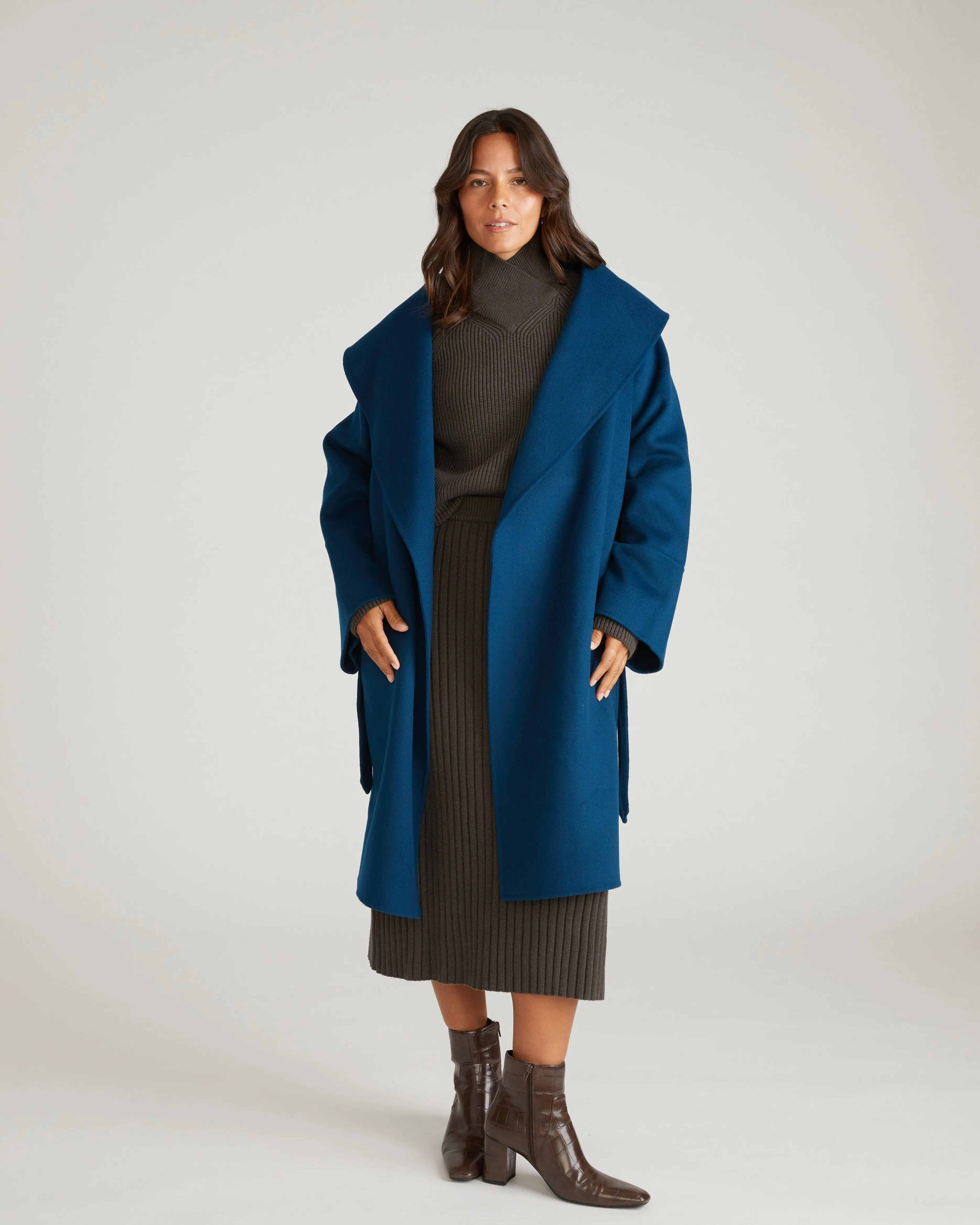 Asha Double Face Wool Coat - Deep Teal sold by Universal Standard product image thumbnail 3