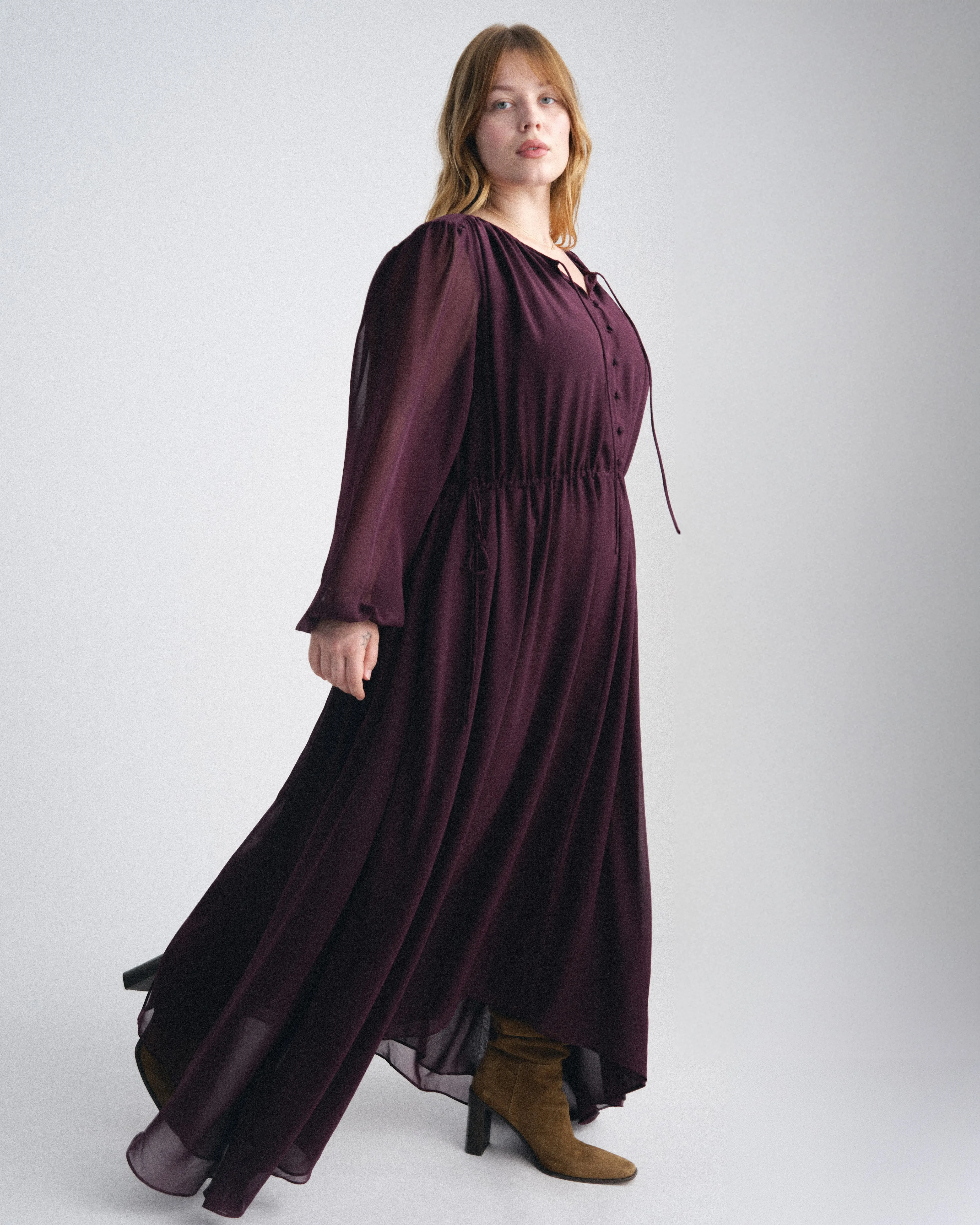 Karina Chiffon Dress - Gamay sold by Universal Standard