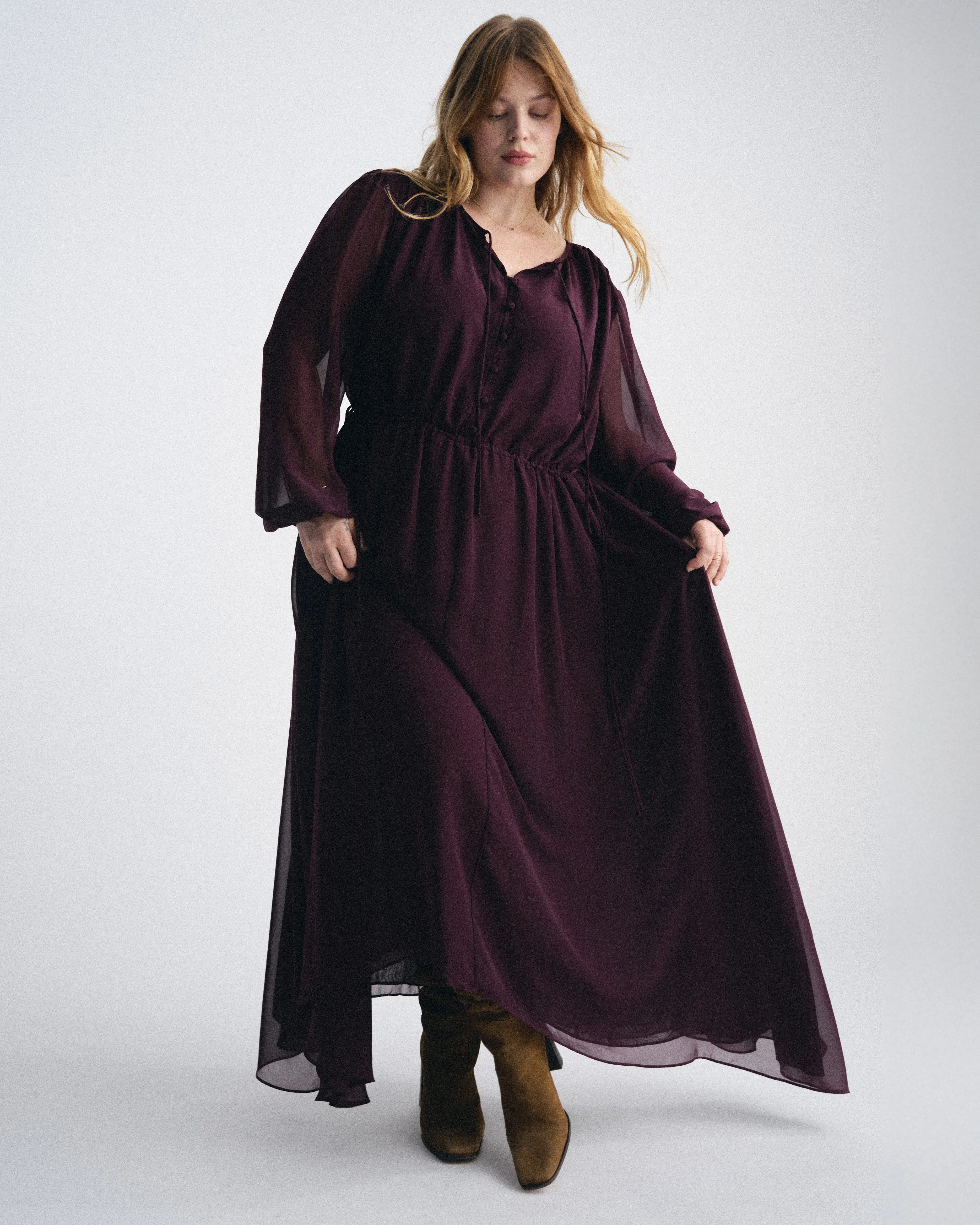 Karina Chiffon Dress - Gamay sold by Universal Standard product image thumbnail 3