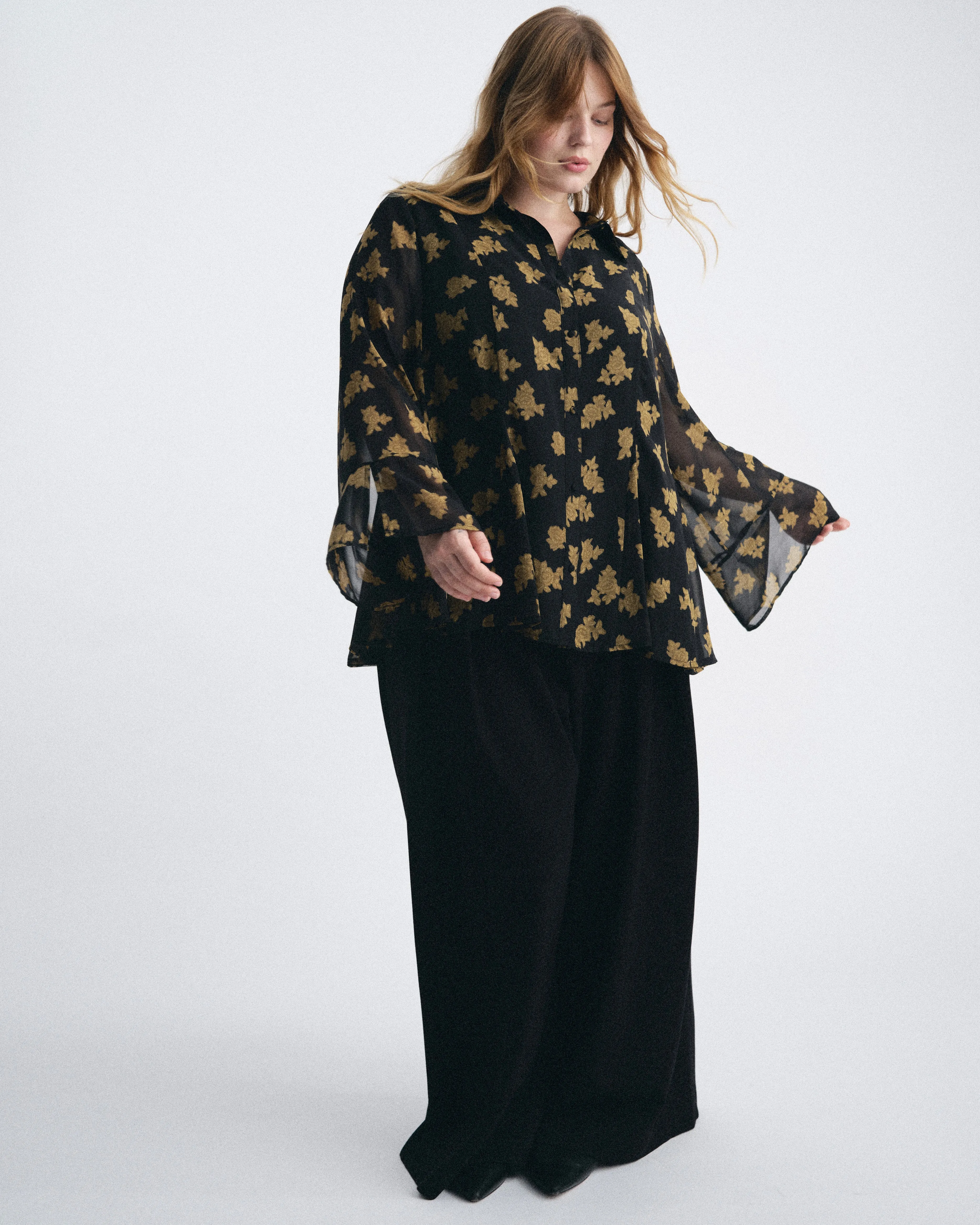 Evie Chiffon Blouse - Gold Heirloom Print sold by Universal Standard product image thumbnail 2