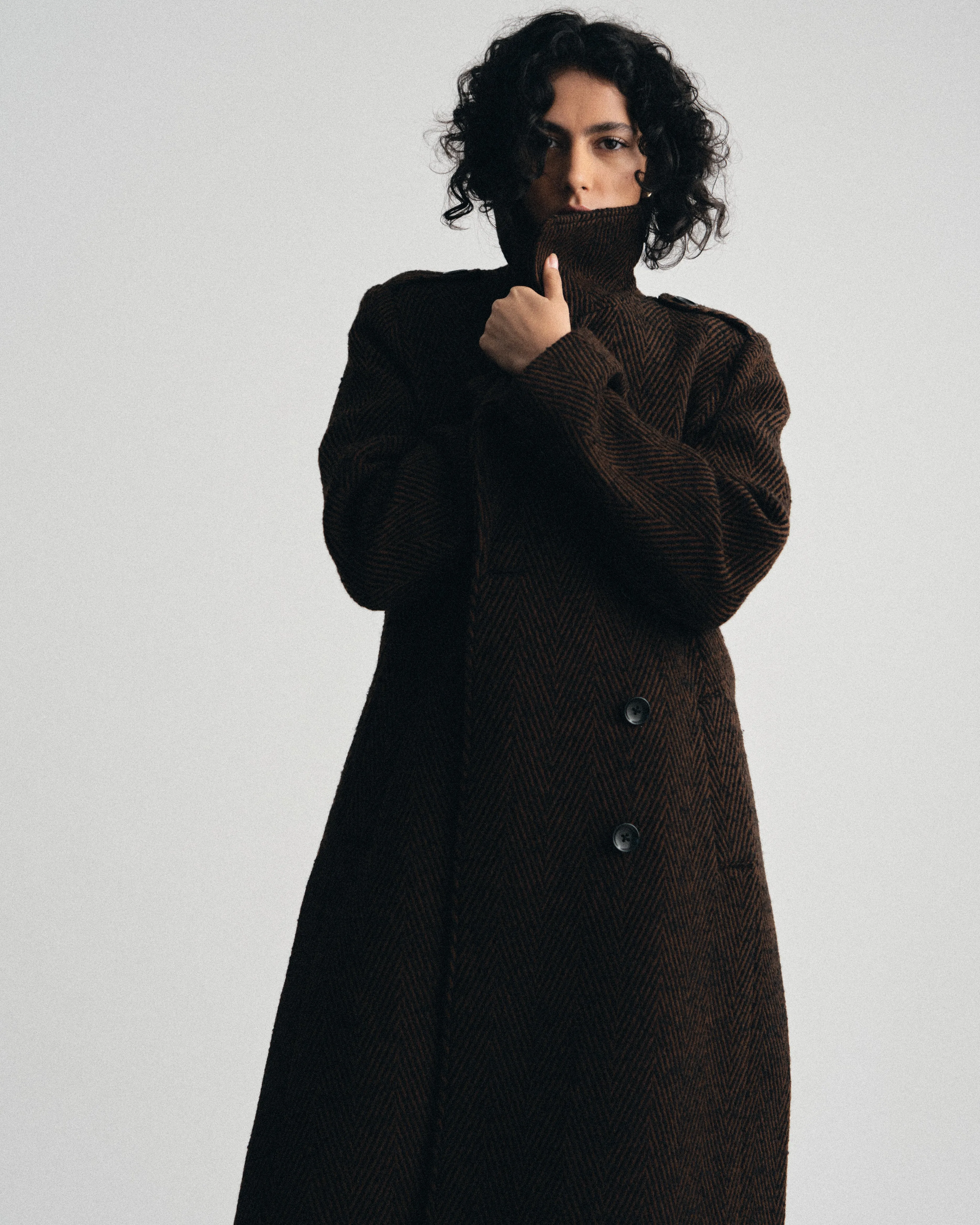 Callaghan Wool Coat - Black/Brown Herringbone sold by Universal Standard product image thumbnail 2