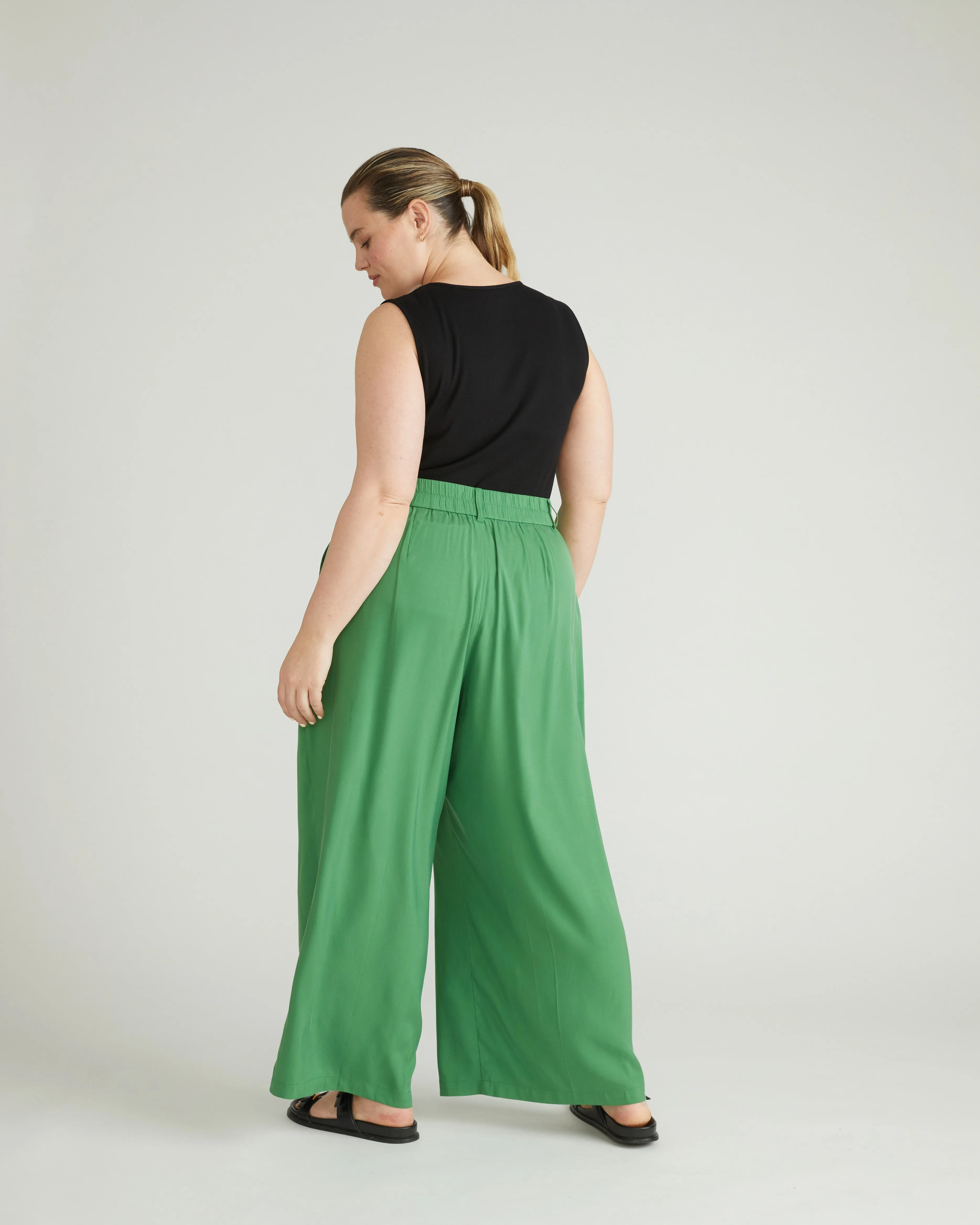 Palais Cooling Cupro Wide Leg Pant - Clover sold by Universal Standard product image thumbnail 3