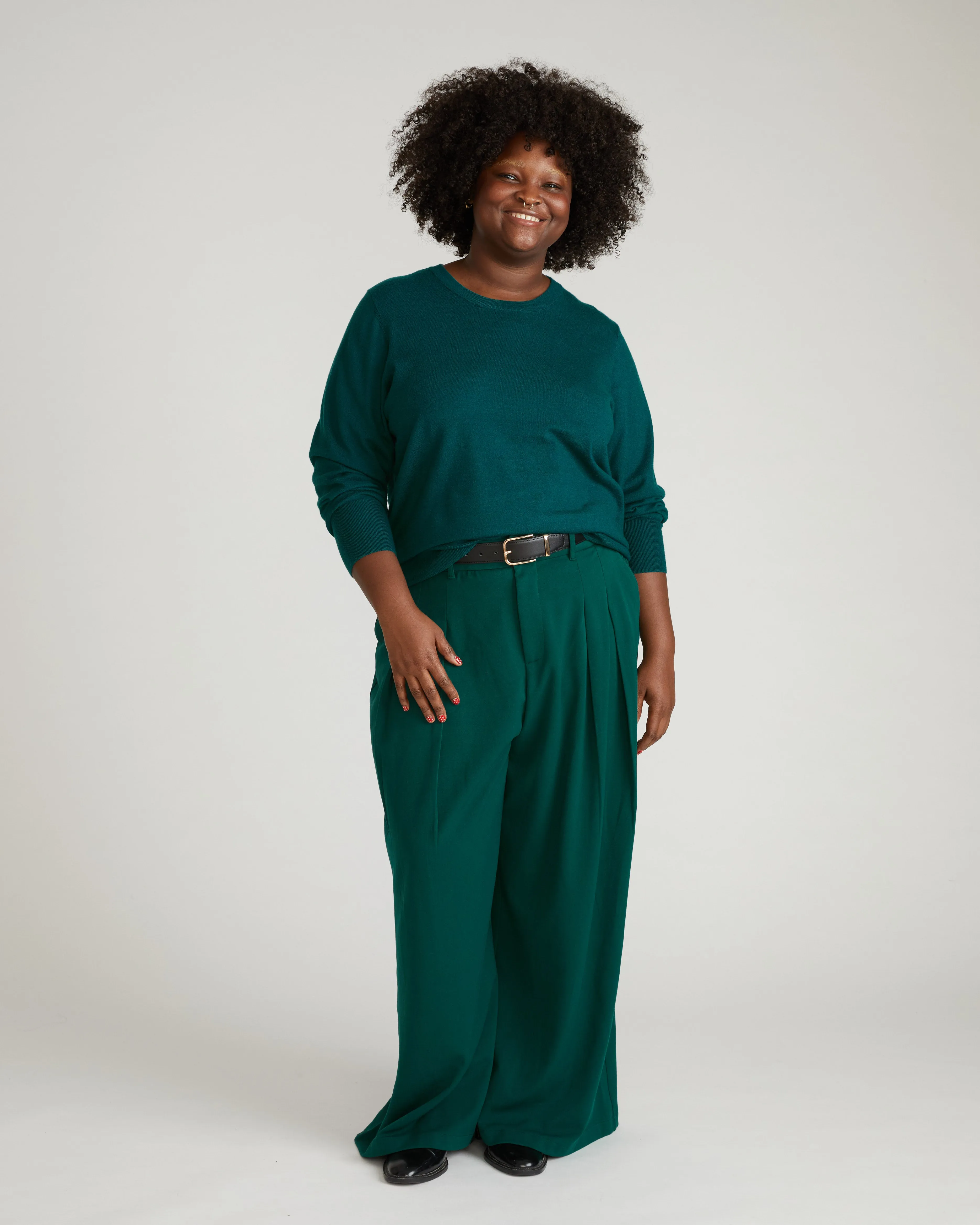 Savvy Fine Knit Crew Sweater - Botanic sold by Universal Standard product image thumbnail 3