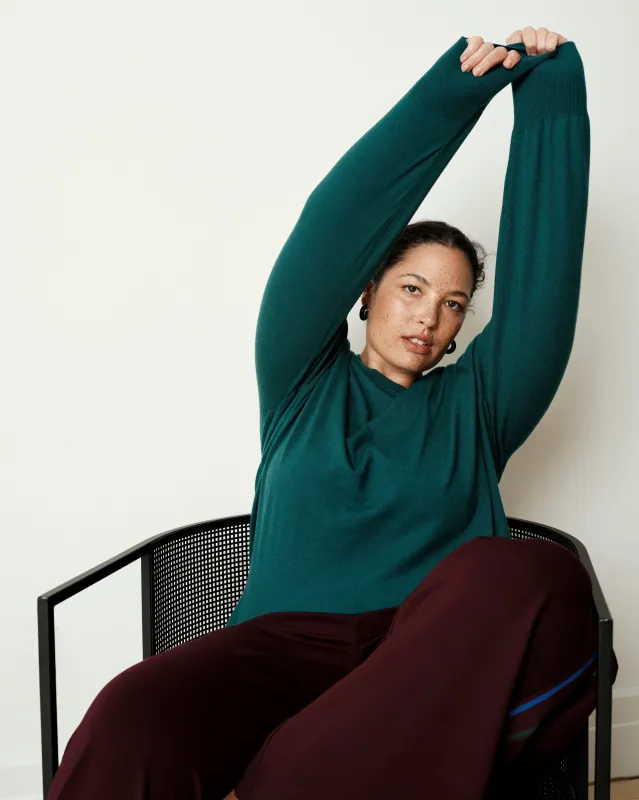 Savvy Fine Knit Crew Sweater - Botanic sold by Universal Standard