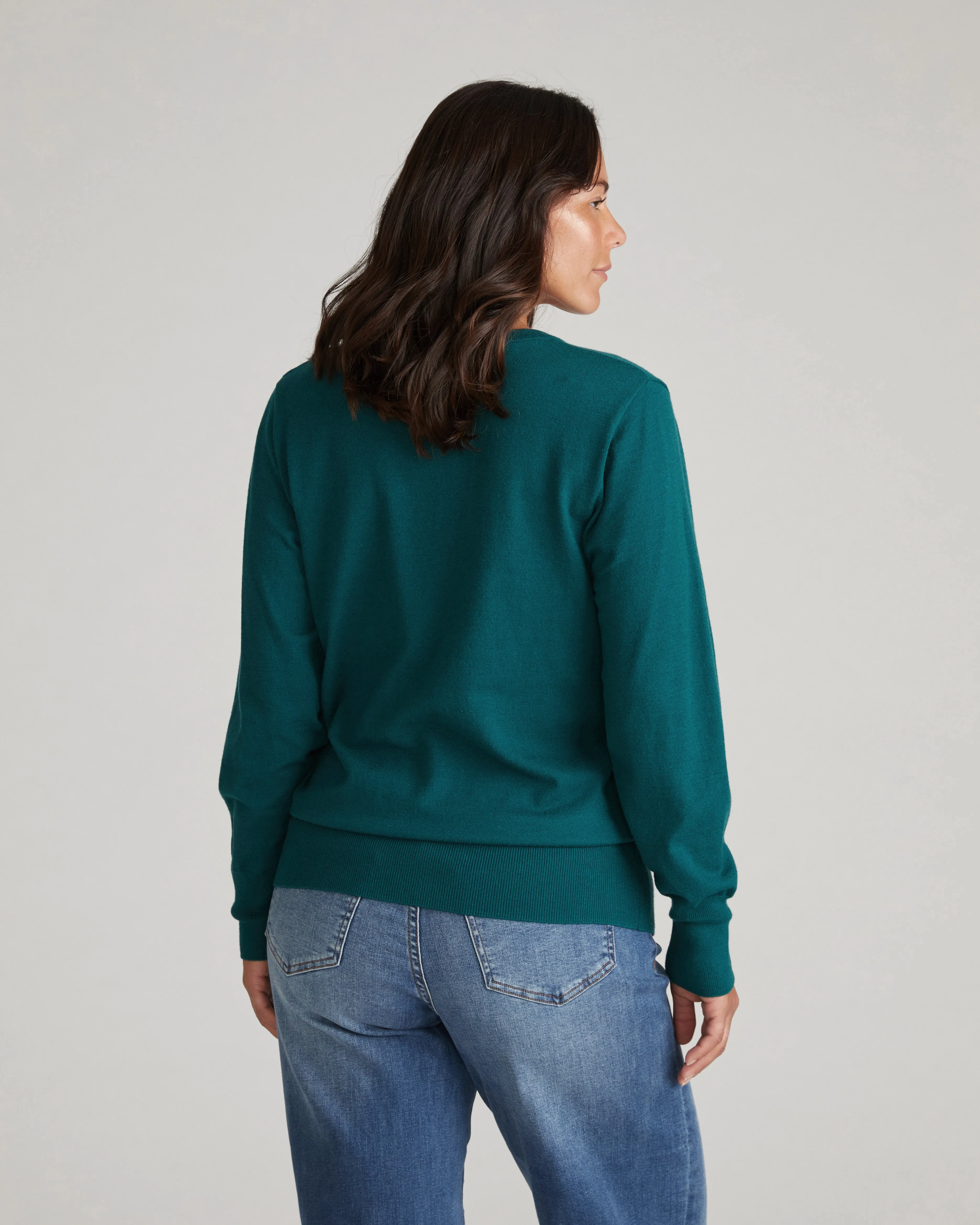 Savvy Fine Knit V Sweater - Deep Sea sold by Universal Standard product image thumbnail 3