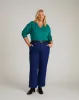Savvy Fine Knit V Sweater - Green Tourmaline sold by Universal Standard