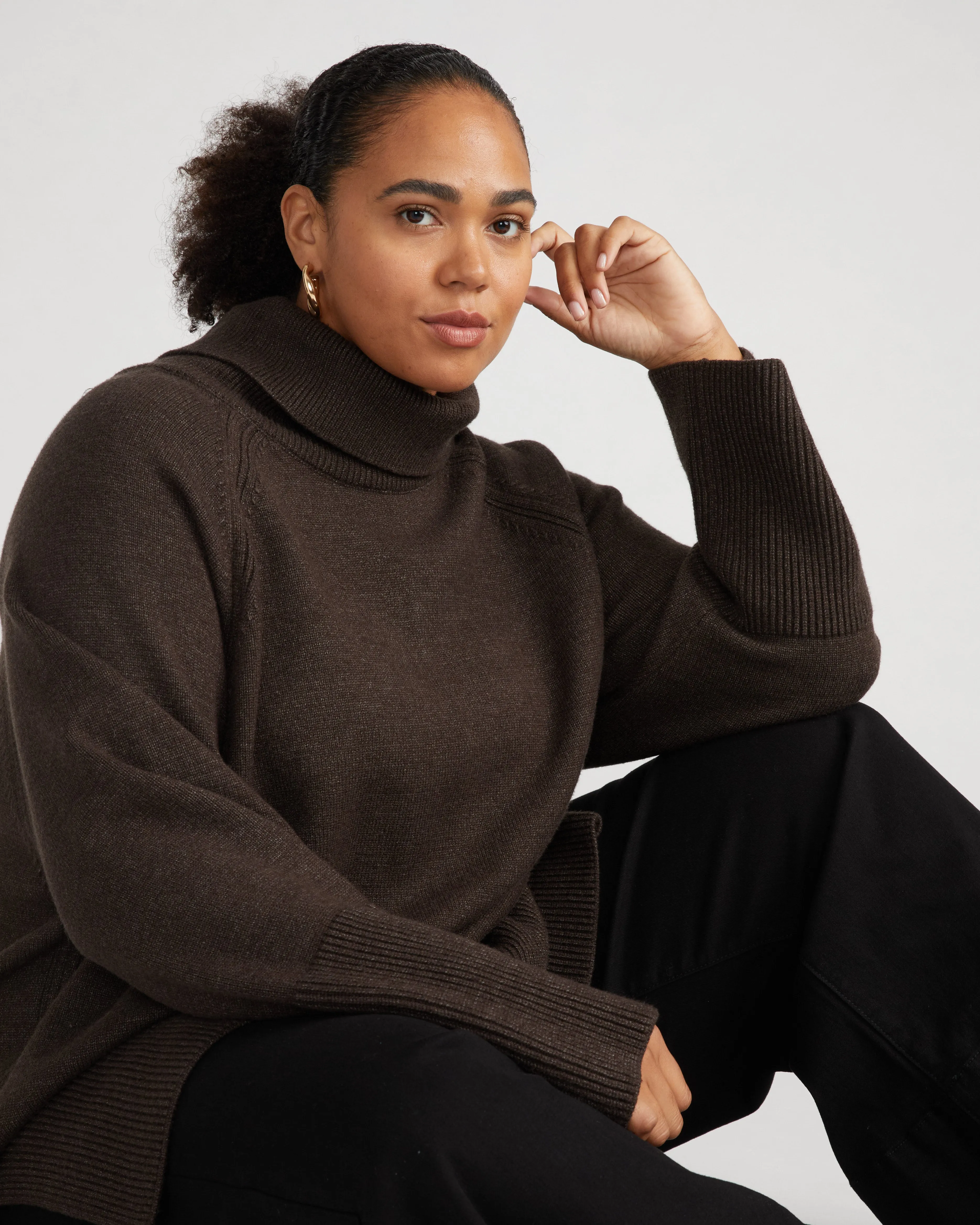 Better-Than-Wool Oversize Turtleneck Sweater - Dark Graphite sold by Universal Standard