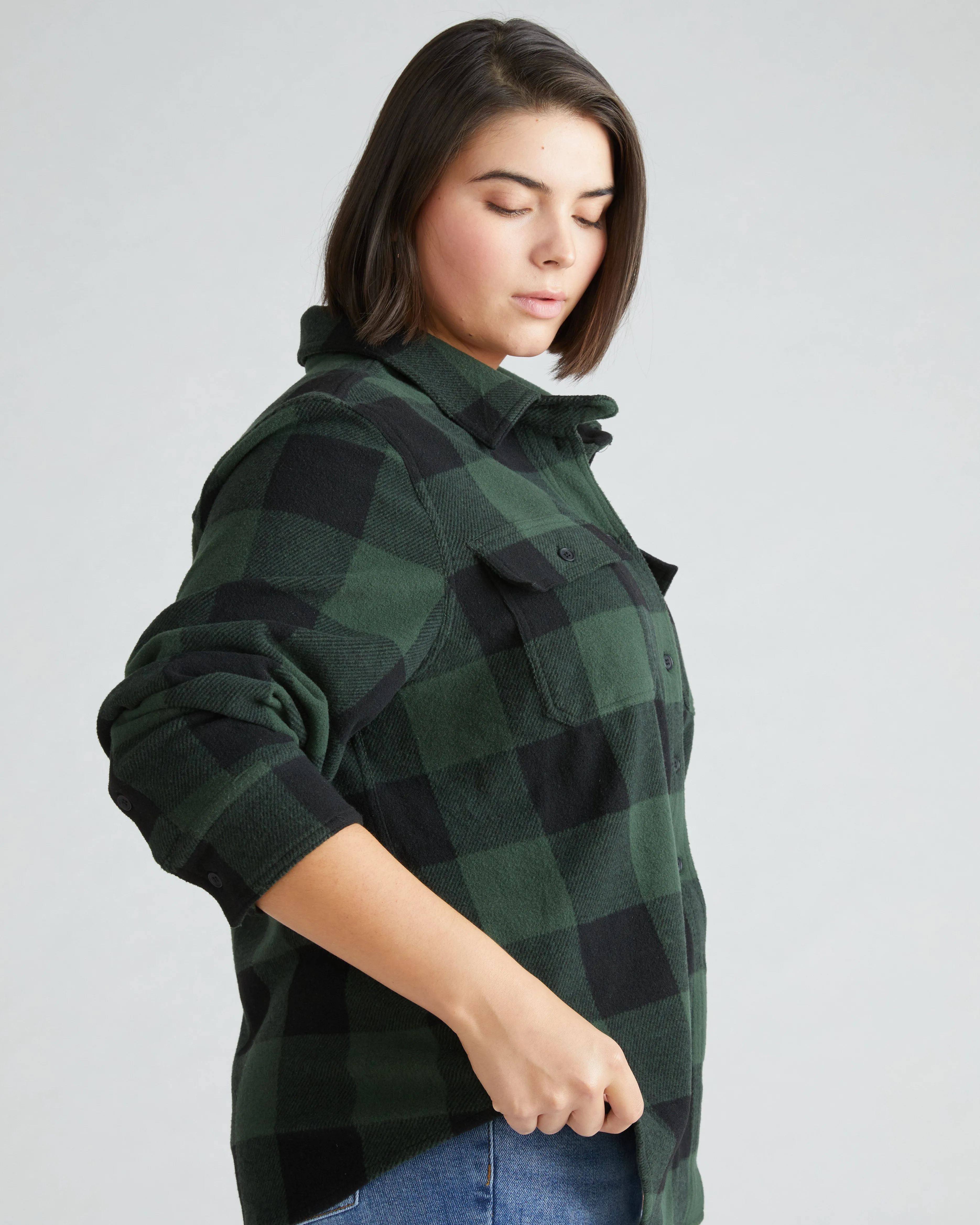 Maine Stretch Flannel Shirt - Dark Forest Plaid sold by Universal Standard product image thumbnail 4