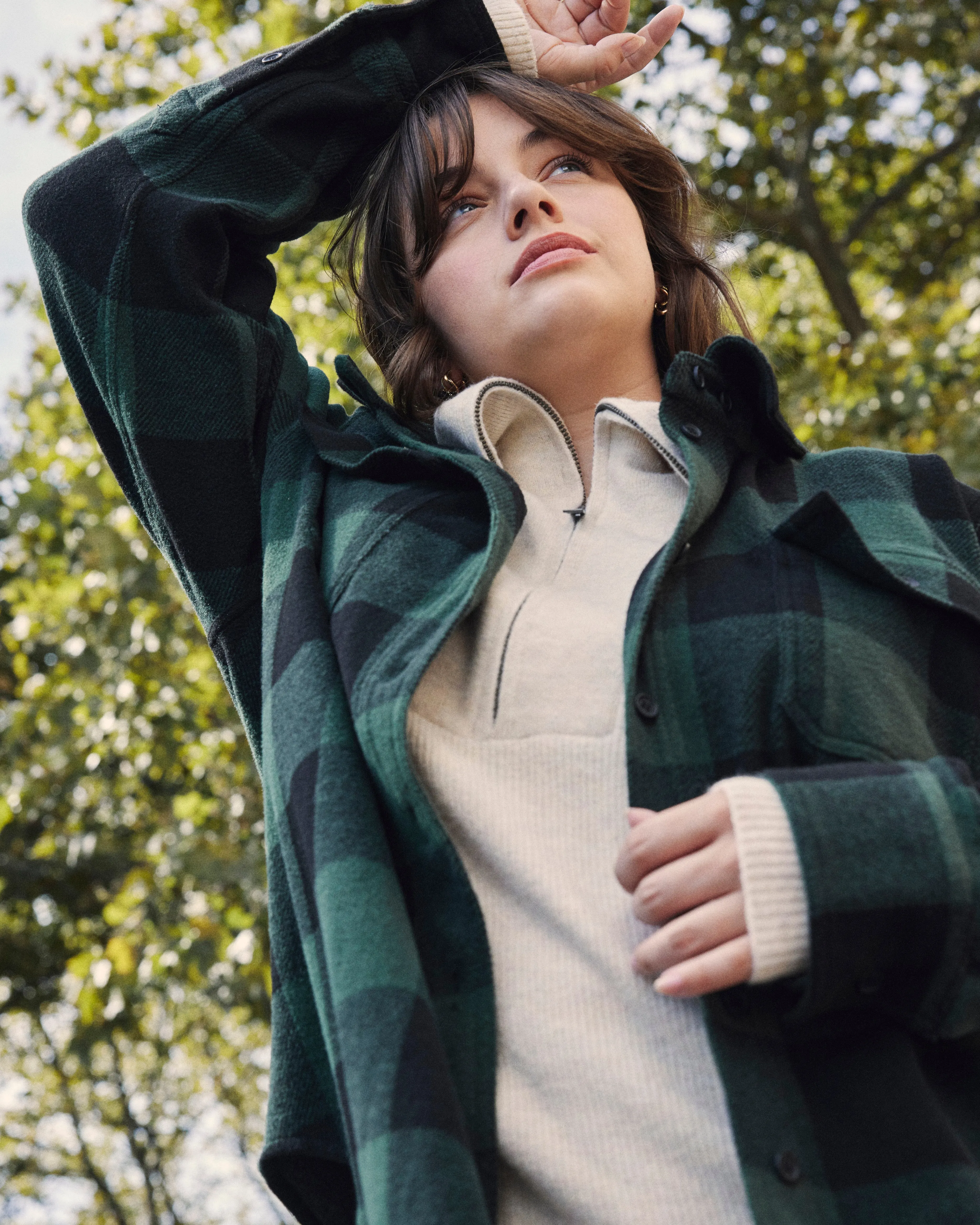 Maine Stretch Flannel Shirt - Dark Forest Plaid sold by Universal Standard