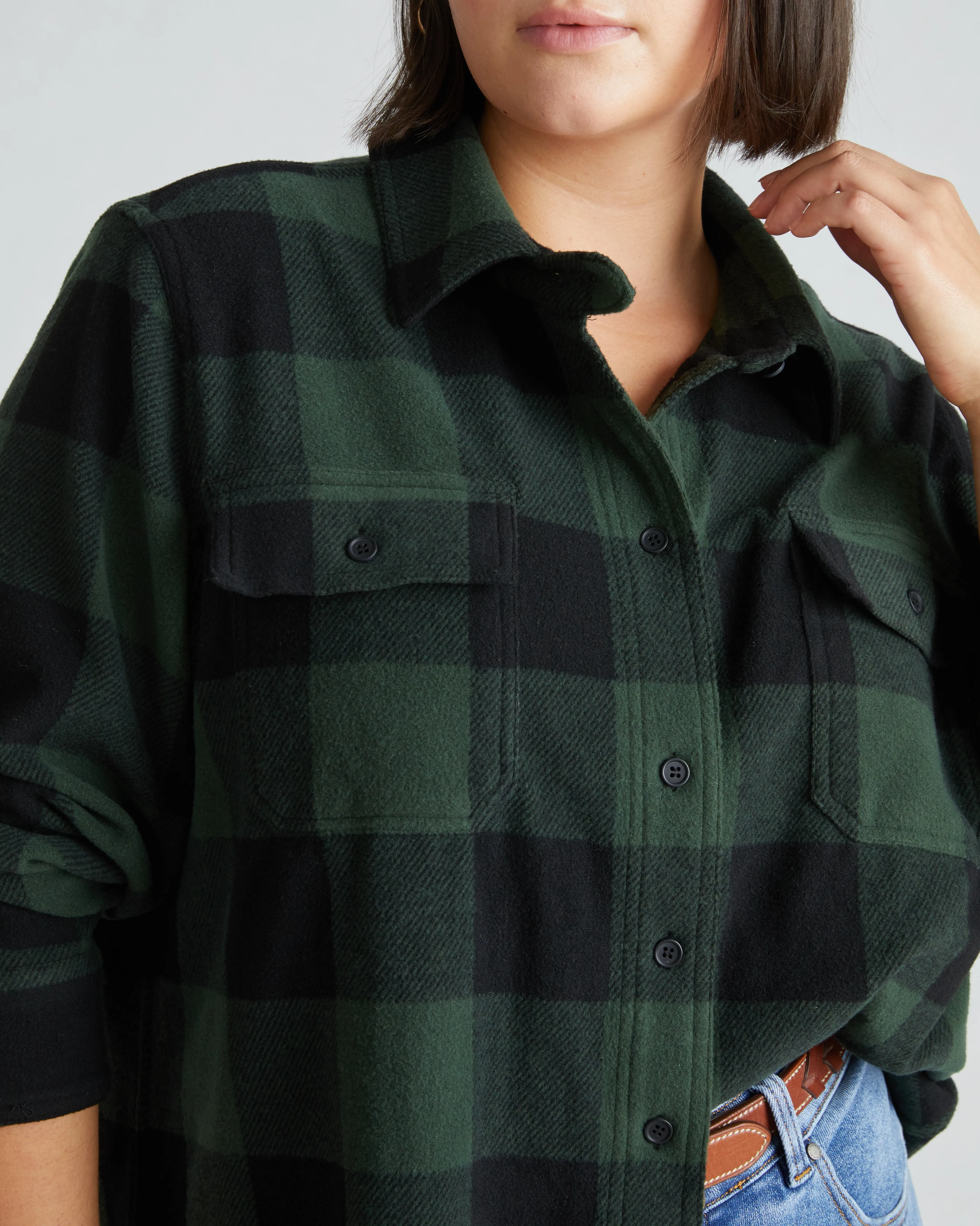 Maine Stretch Flannel Shirt - Dark Forest Plaid sold by Universal Standard product image thumbnail 3