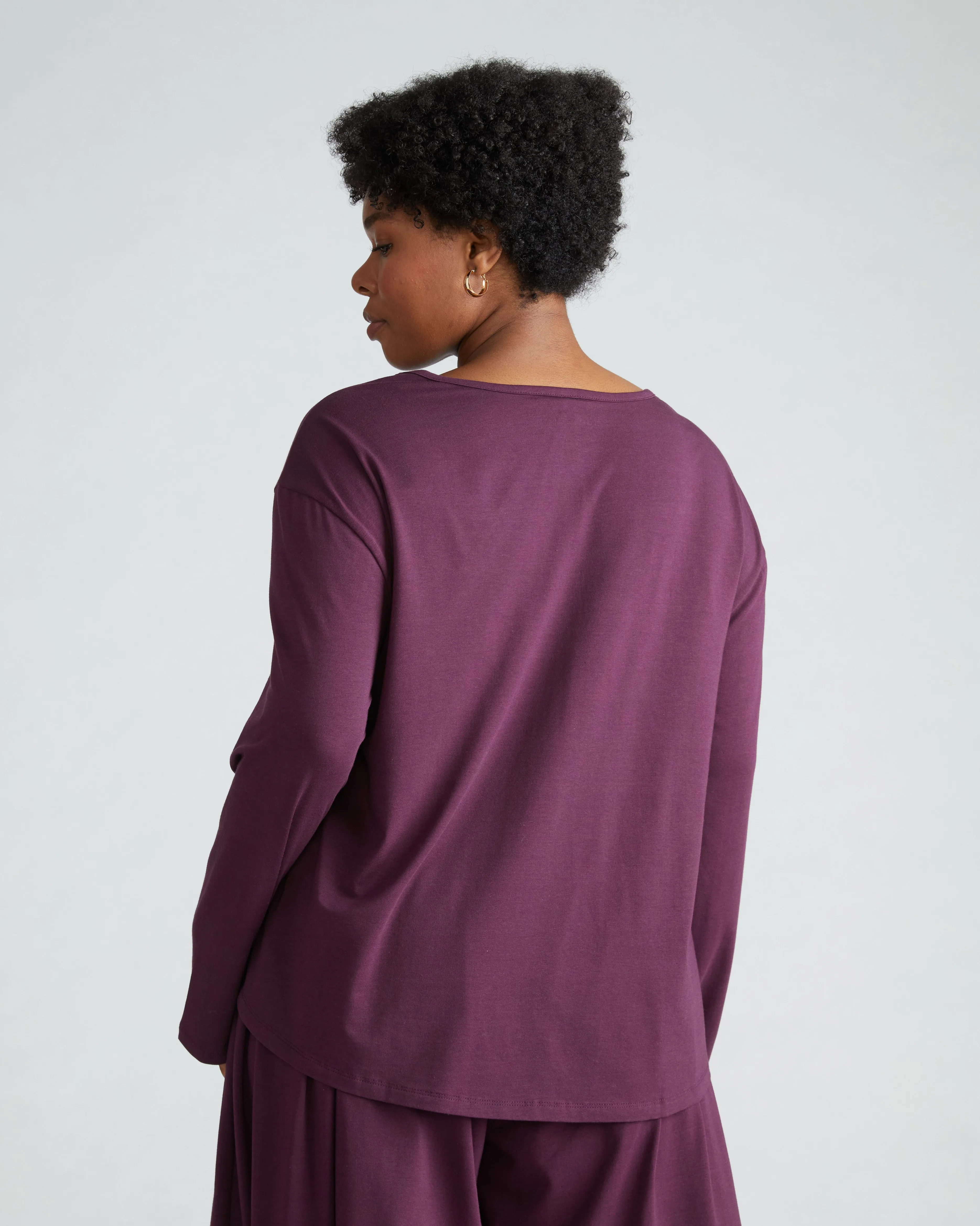 Pina Long Sleeve Lounge Tee - Acai sold by Universal Standard product image thumbnail 2