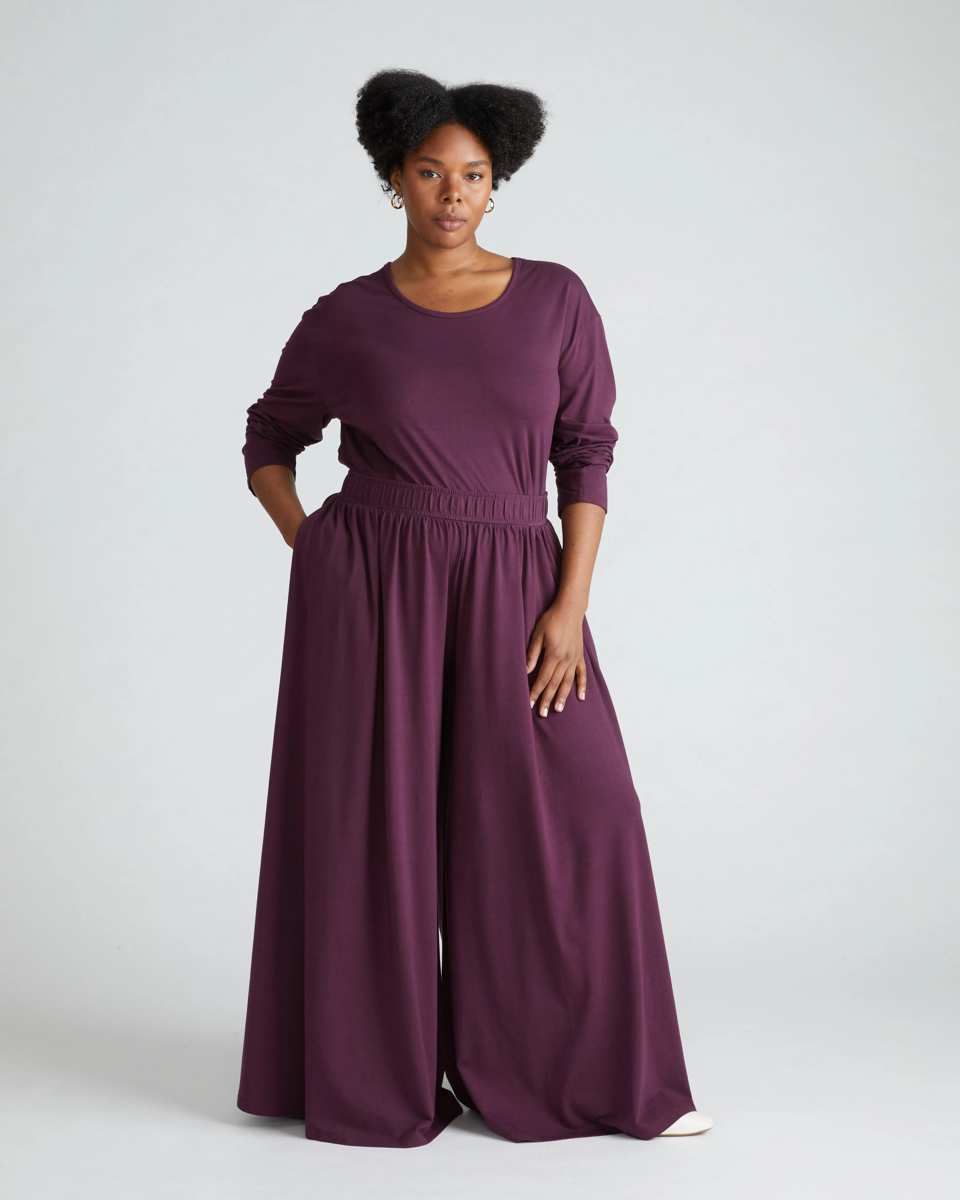 Pina Long Sleeve Lounge Tee - Acai sold by Universal Standard product image thumbnail 3