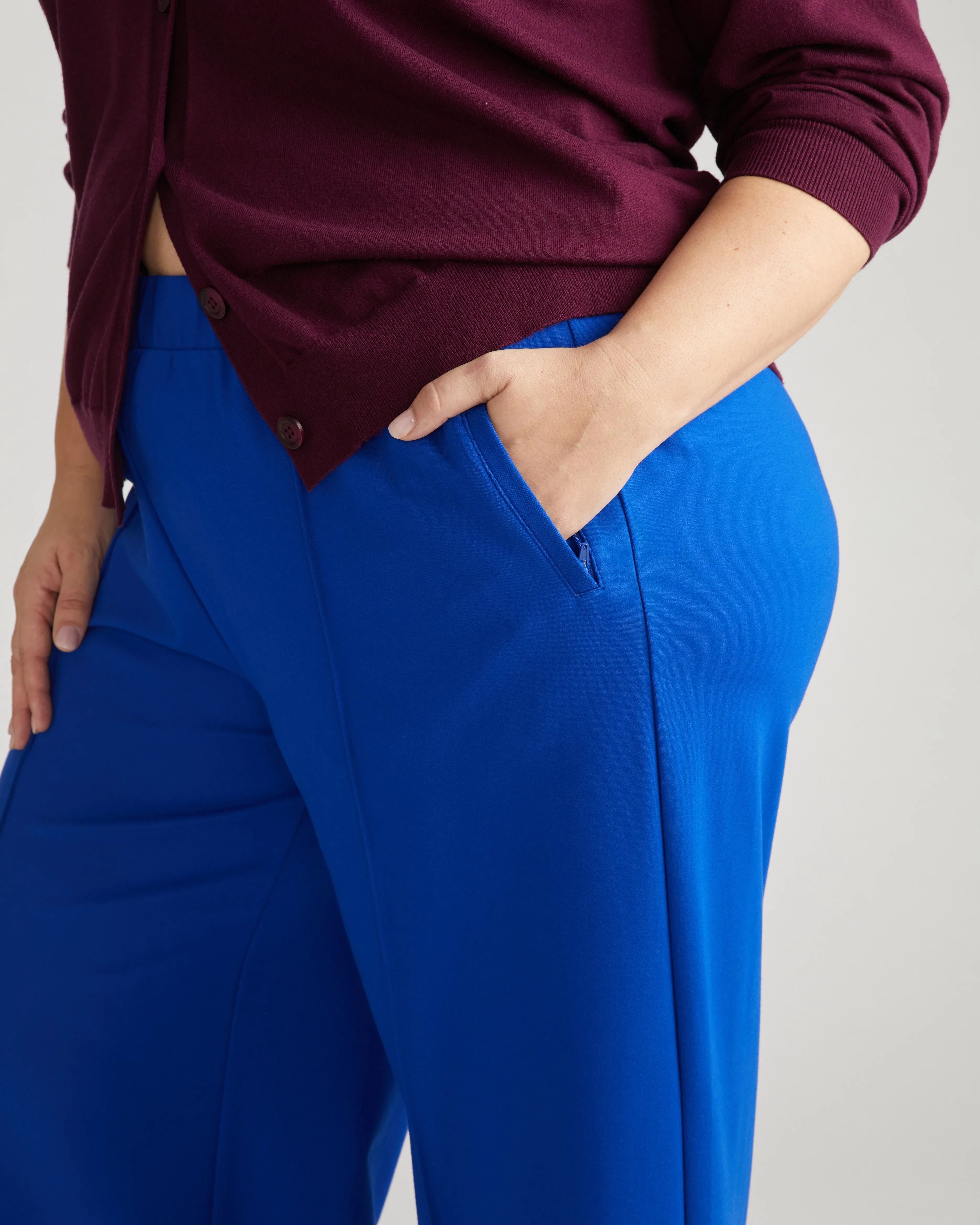 Pam Pintuck Wide Leg Ponte Pants - Tanzanite sold by Universal Standard product image thumbnail 3