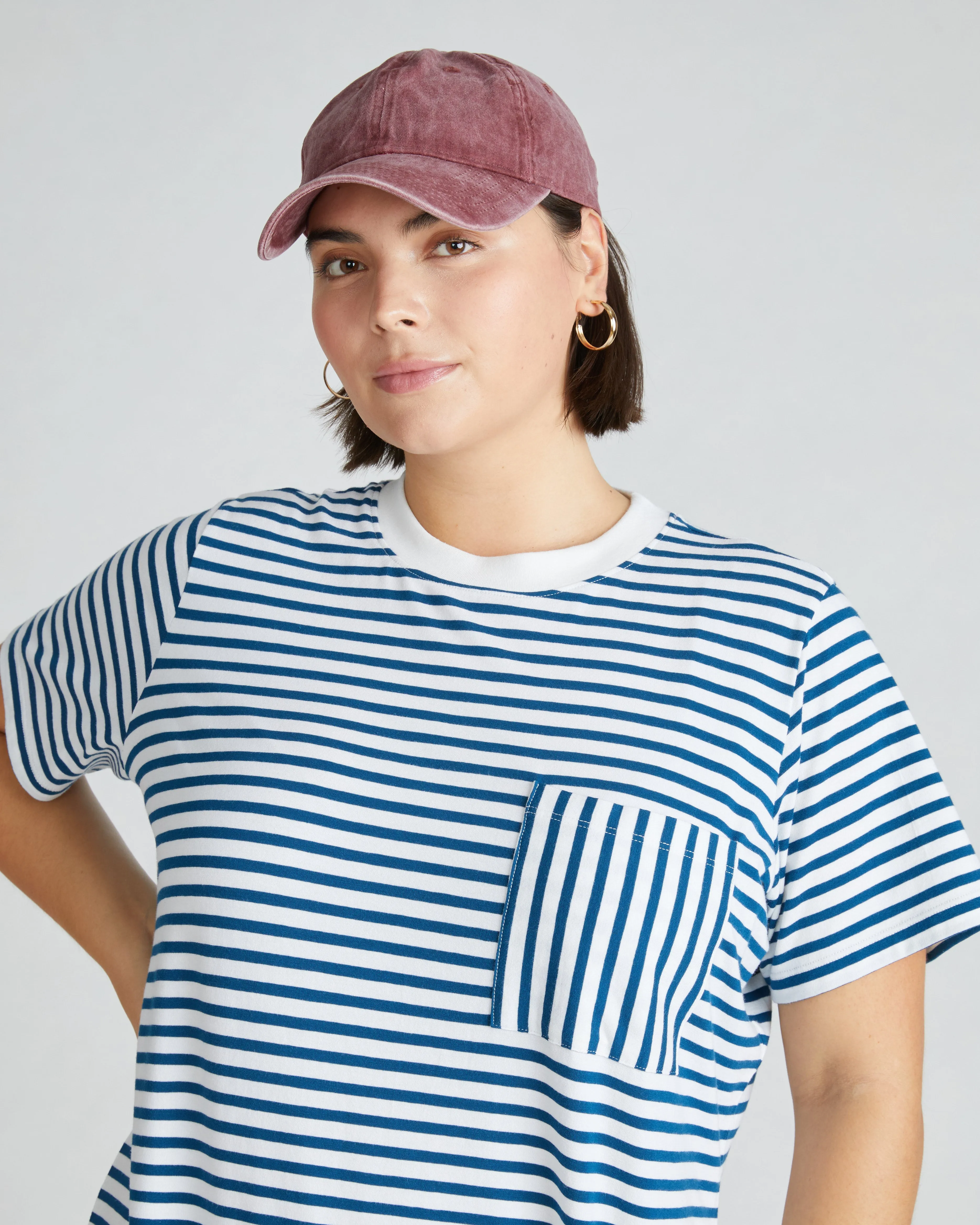 Garcon Tee Dress - Linen White/Glassy Blue Stripe sold by Universal Standard product image thumbnail 2