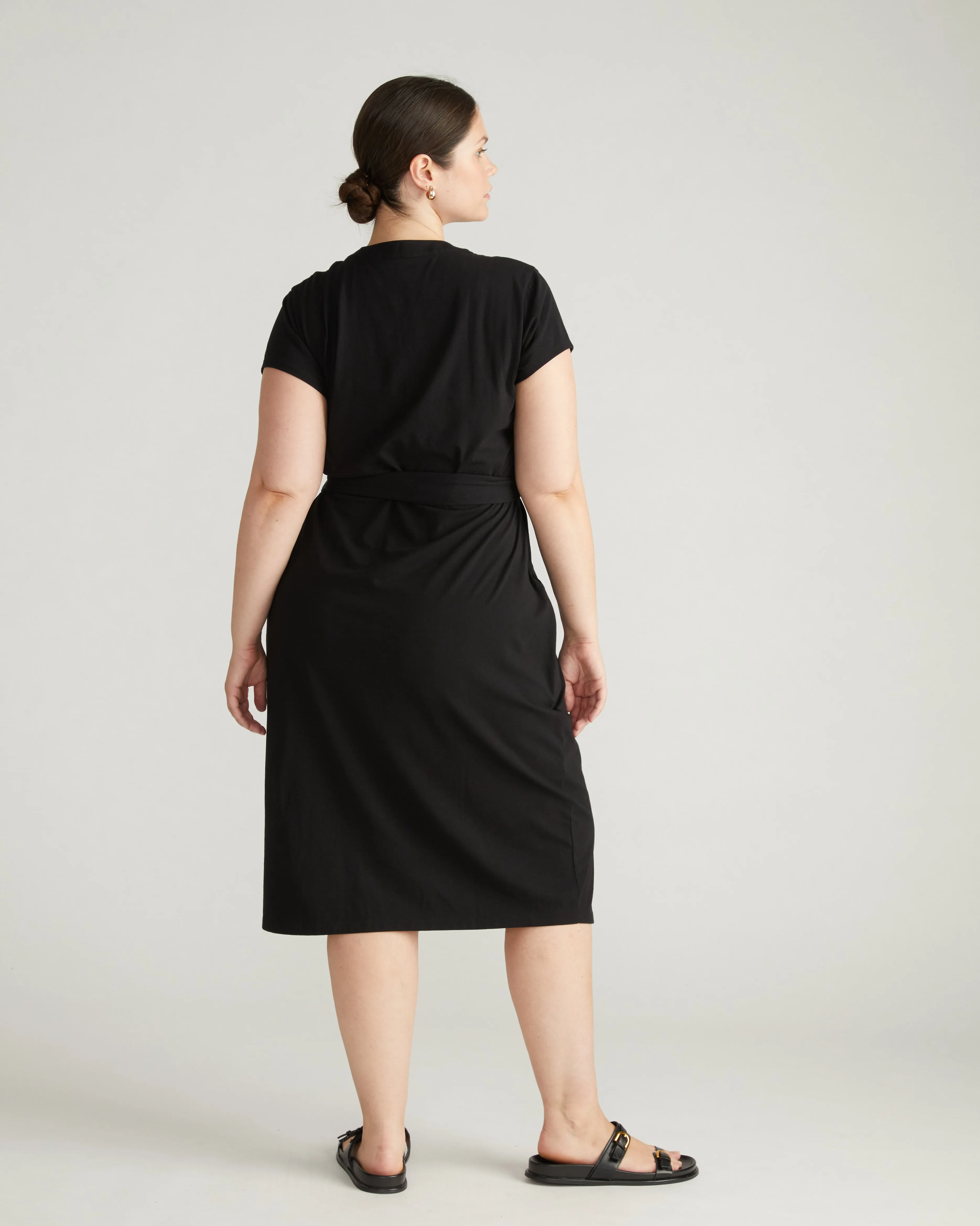 Band Collar Jersey Tie Travel Dress - Black sold by Universal Standard product image thumbnail 4