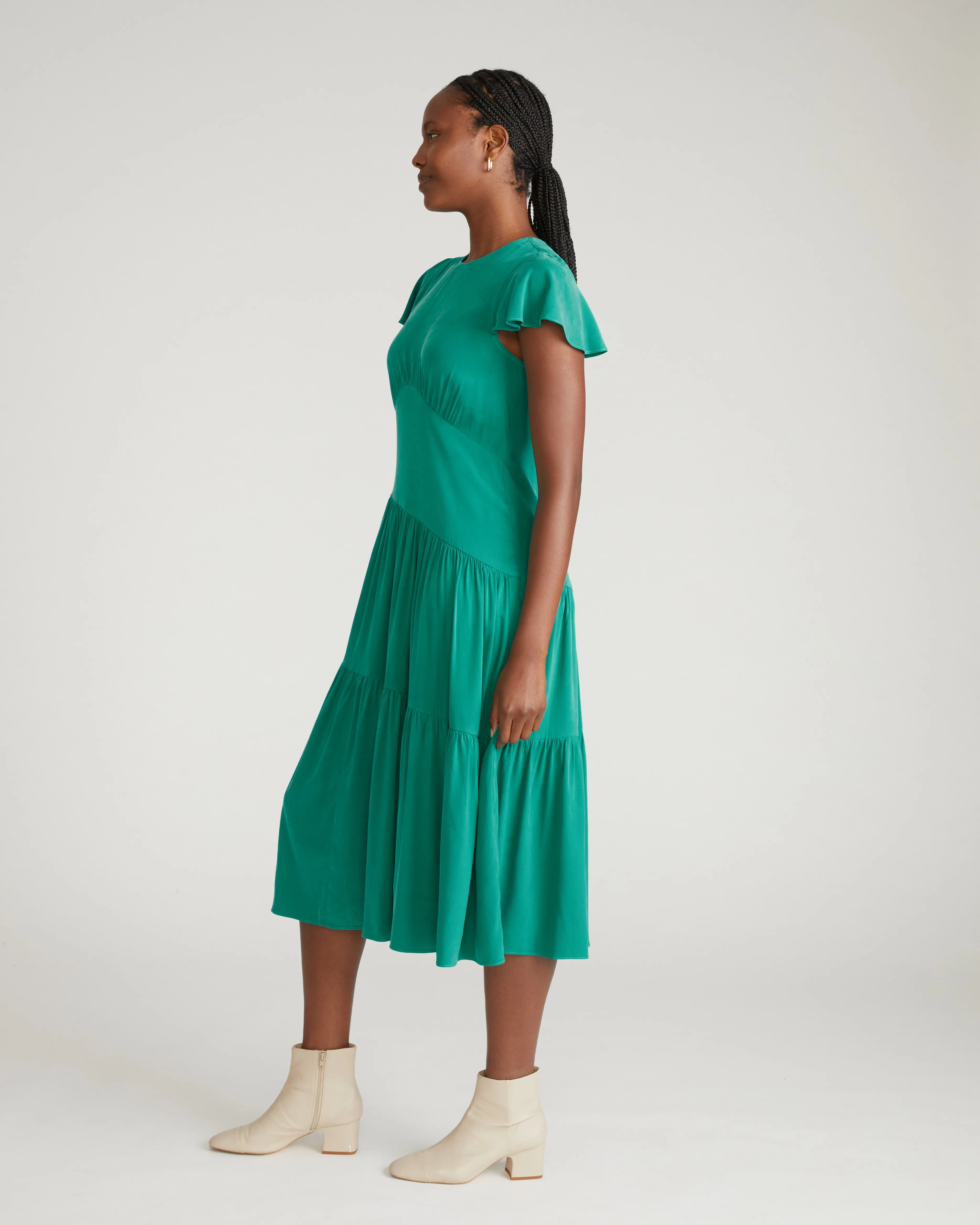 Mariella Stretch Cupro Dress - Green Tourmaline sold by Universal Standard product image thumbnail 2