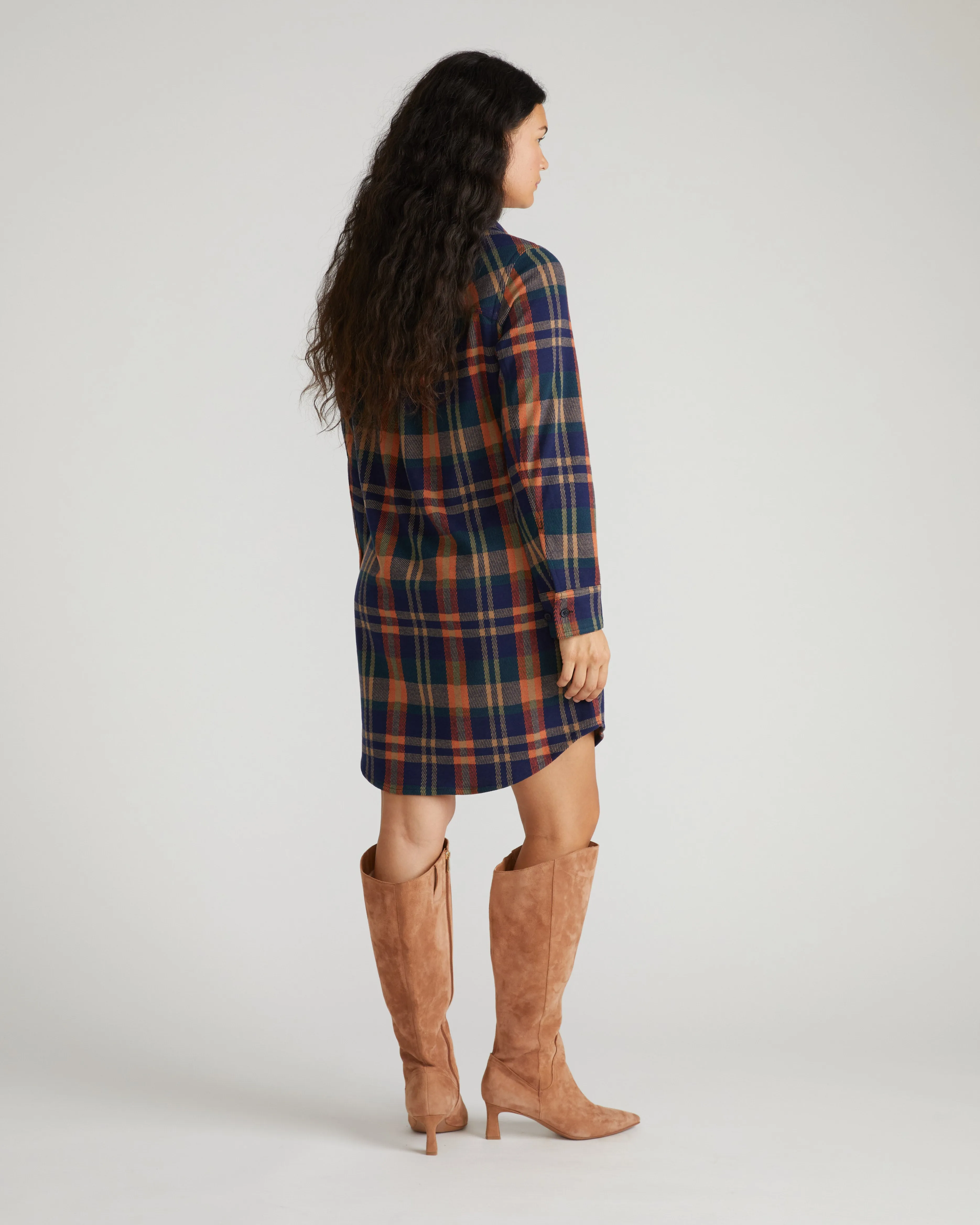 Maine Stretch Flannel Shirtdress - Autumn Apple Plaid sold by Universal Standard product image thumbnail 3