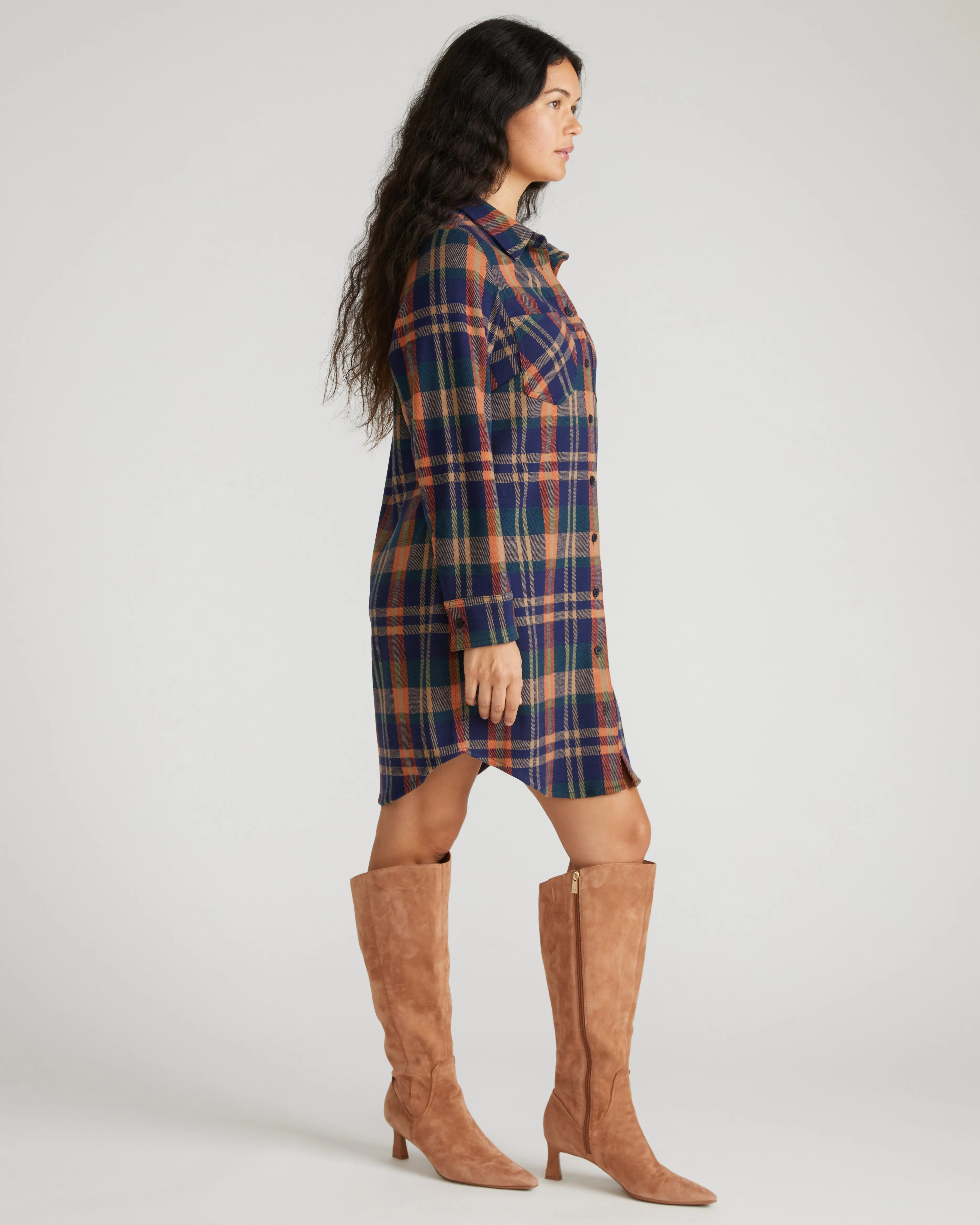 Maine Stretch Flannel Shirtdress - Autumn Apple Plaid sold by Universal Standard product image thumbnail 2
