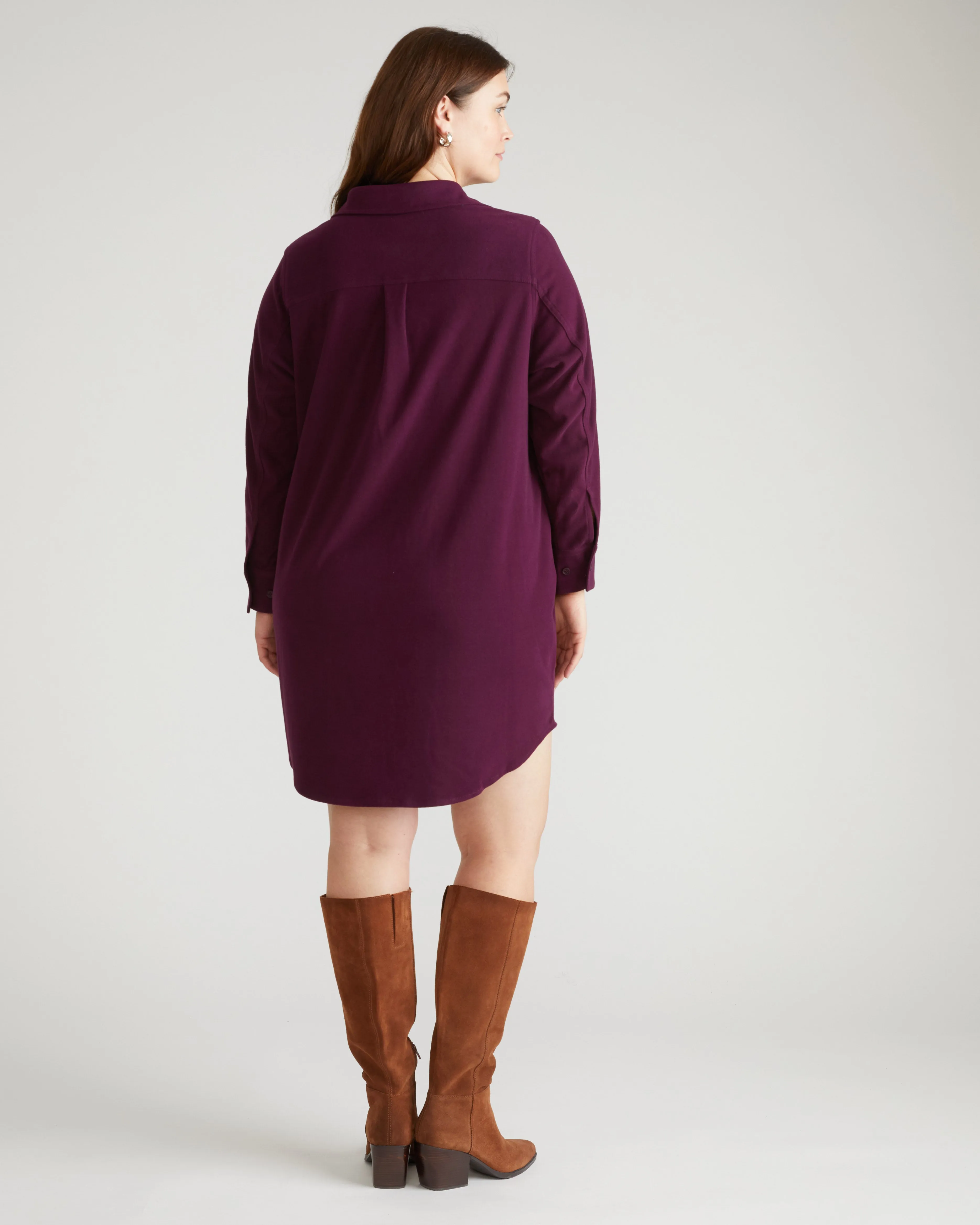 Maine Stretch Flannel Shirtdress - Gamay sold by Universal Standard product image thumbnail 3