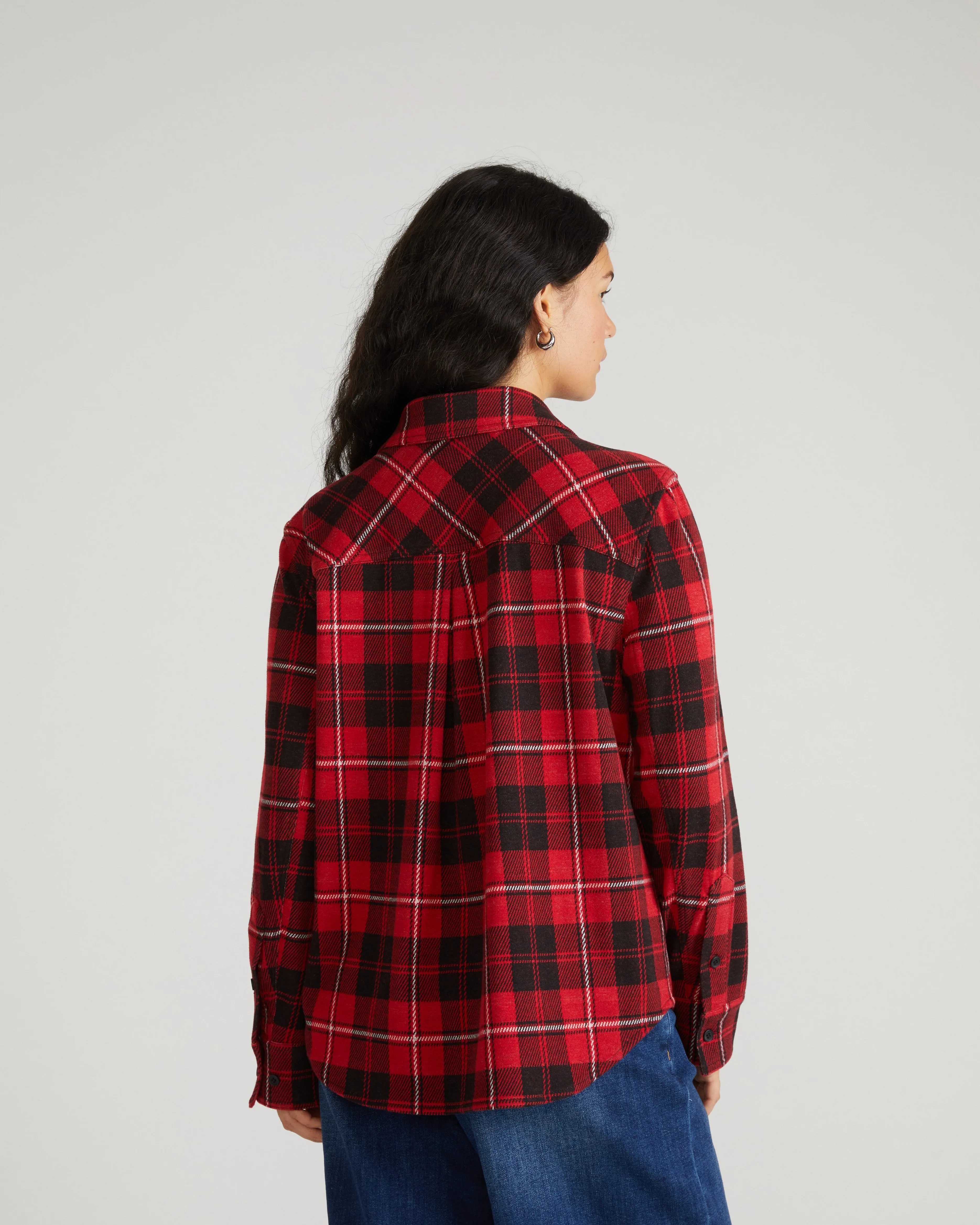 Maine Stretch Flannel Shirt - Ridge Brew Red Plaid sold by Universal Standard product image thumbnail 3