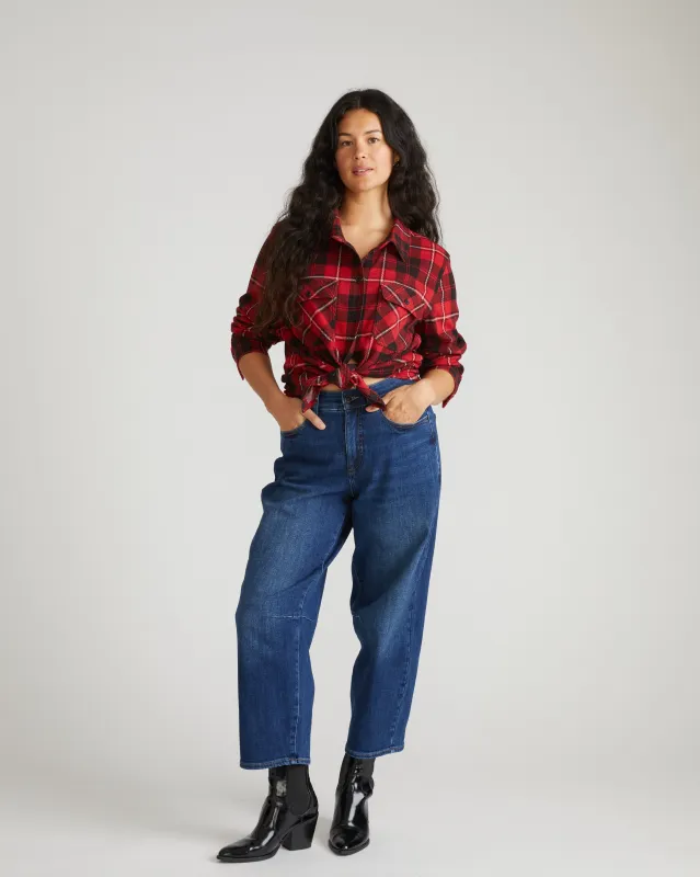 Maine Stretch Flannel Shirt - Ridge Brew Red Plaid sold by Universal Standard