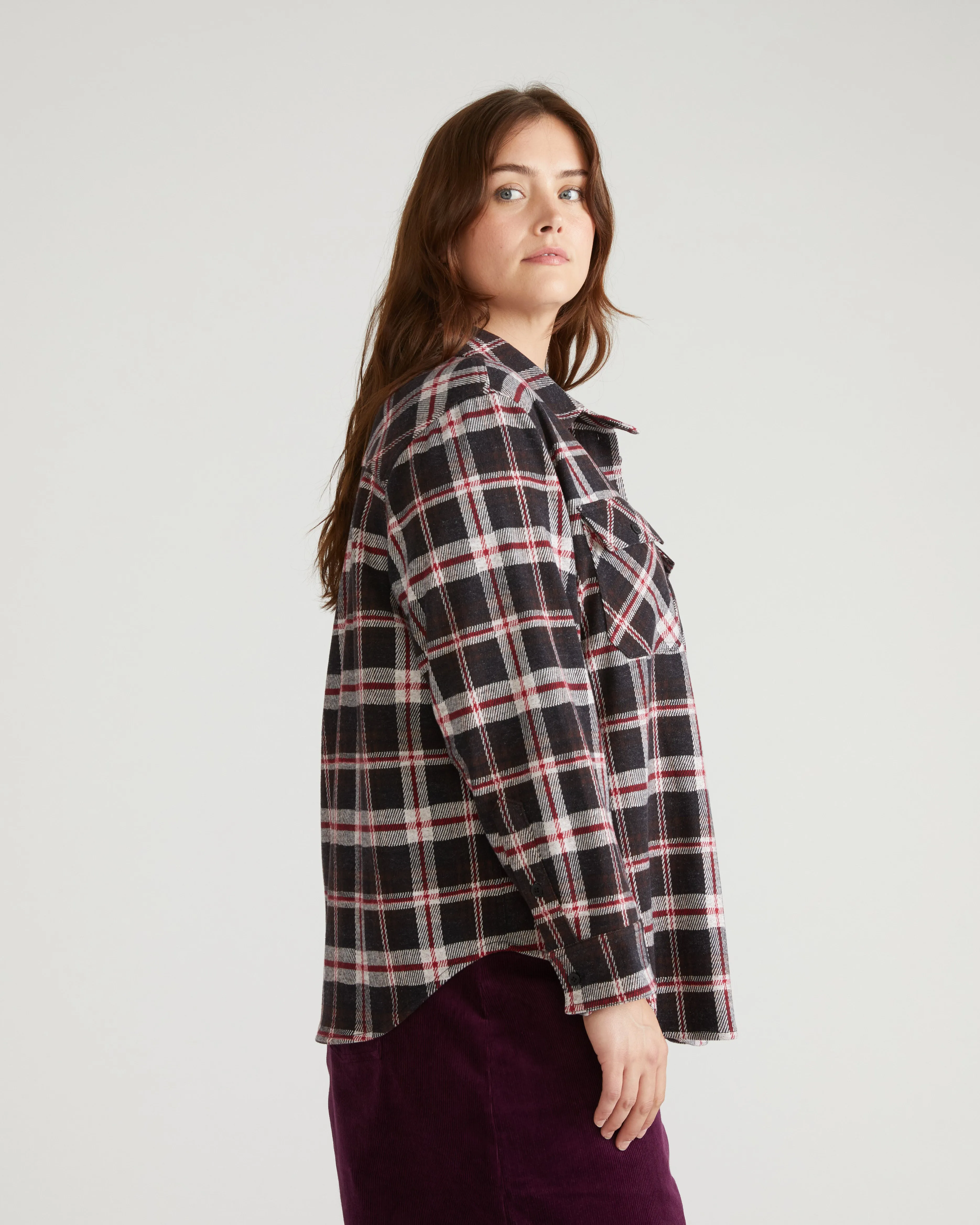 Maine Stretch Flannel Shirt - Poppy Plaid sold by Universal Standard product image thumbnail 4