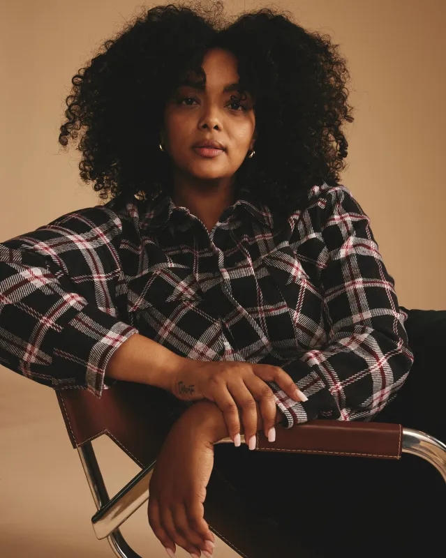 Maine Stretch Flannel Shirt - Poppy Plaid sold by Universal Standard