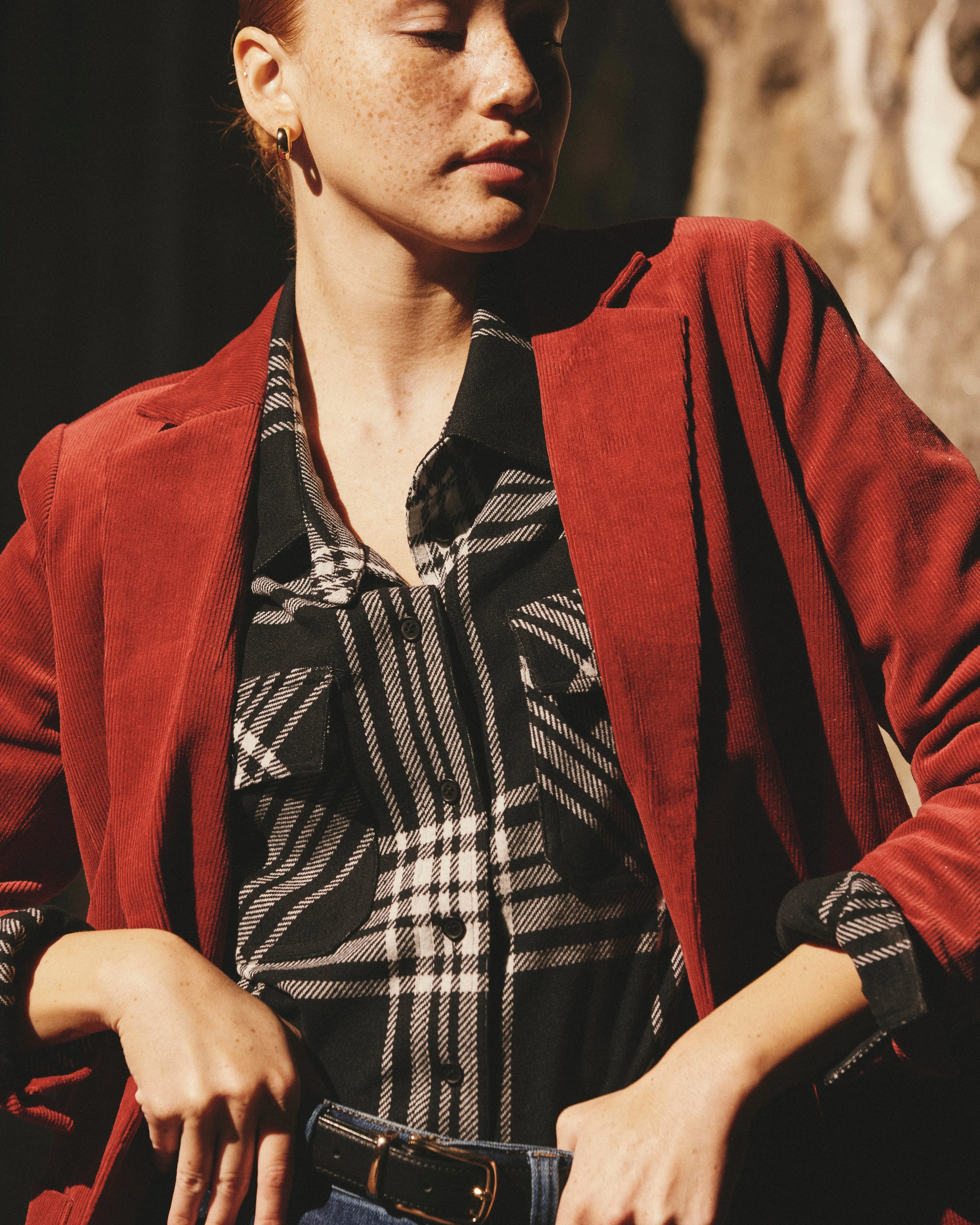 Maine Stretch Flannel Shirt - Highland Hug Black Plaid sold by Universal Standard product image thumbnail 4