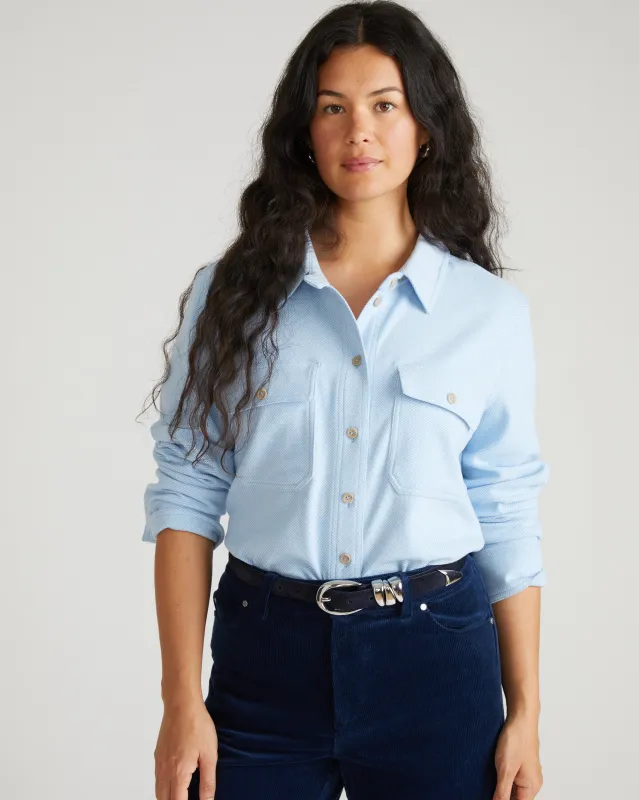 Maine Stretch Flannel Shirt - Battenberg Twill sold by Universal Standard