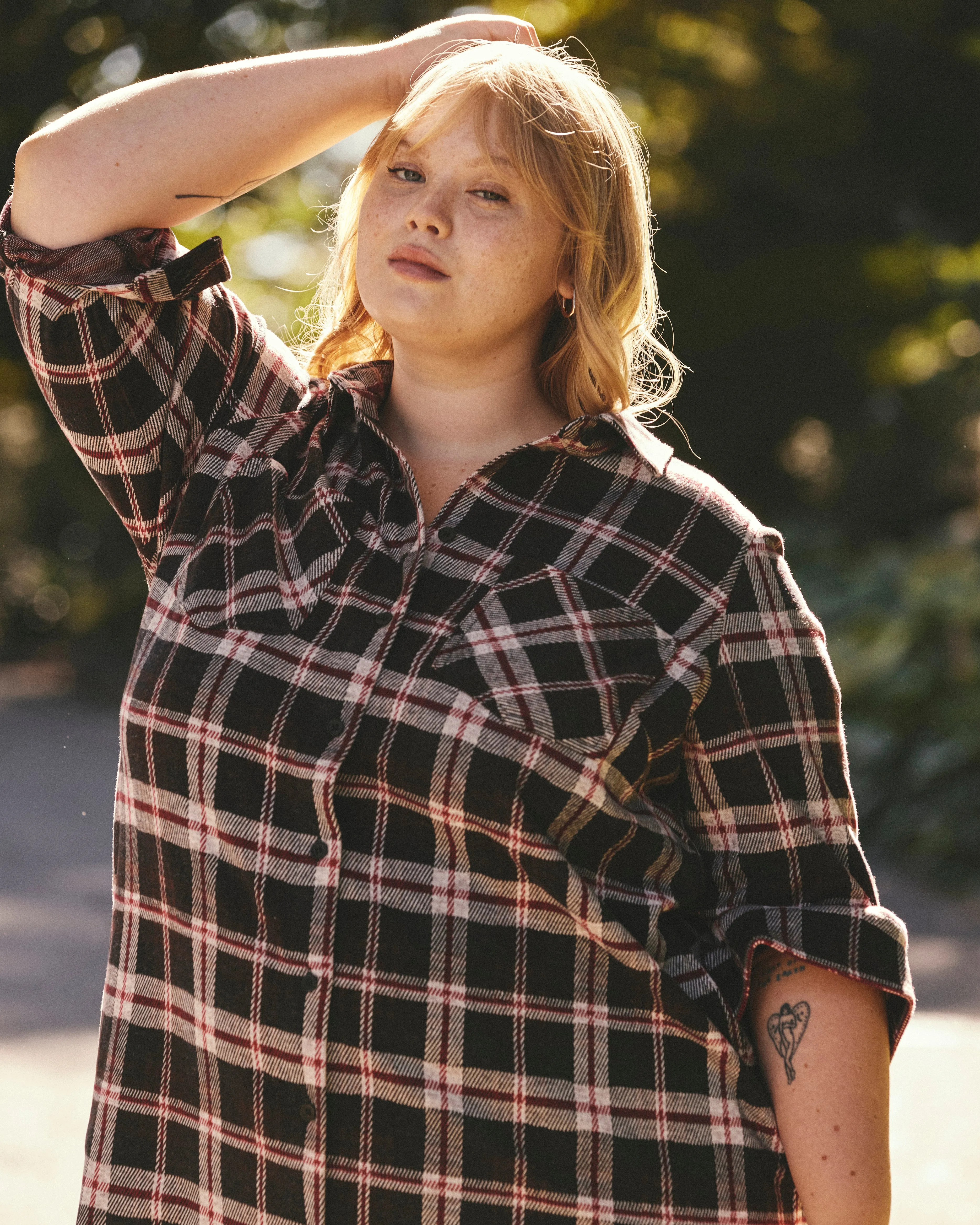 Maine Stretch Flannel Shirtdress - Poppy Plaid sold by Universal Standard product image thumbnail 2