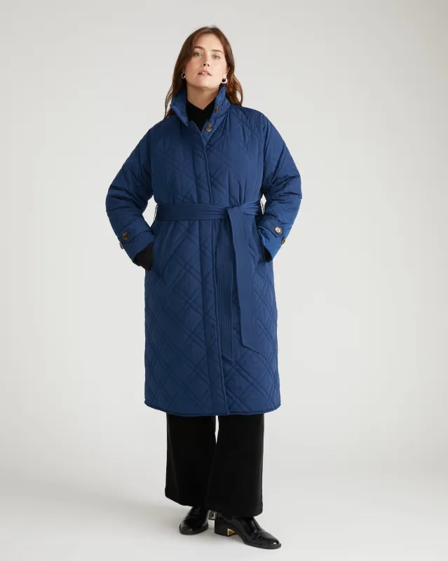 Nehra Quilted Coat - Pageant Blue sold by Universal Standard