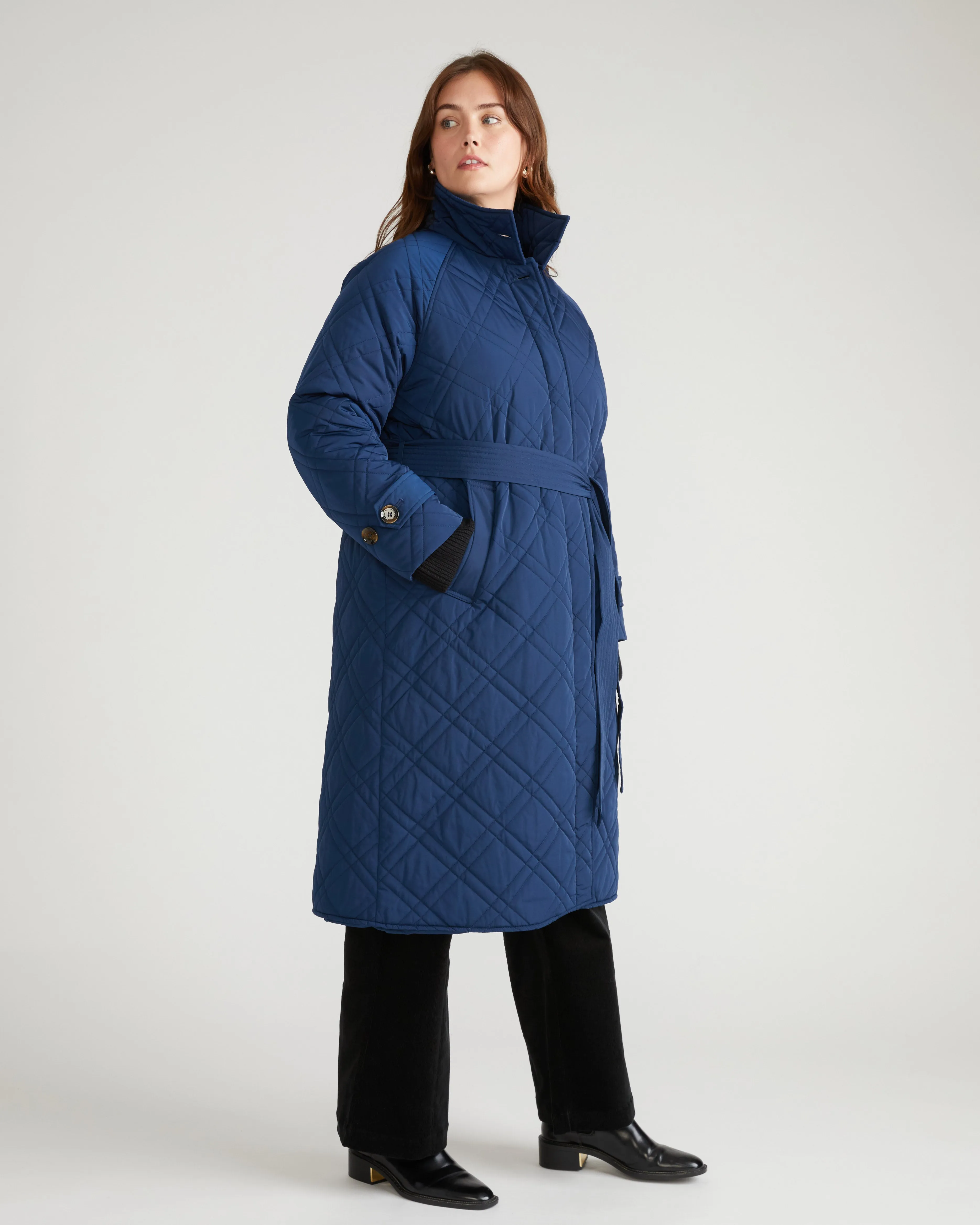 Nehra Quilted Coat - Pageant Blue sold by Universal Standard product image thumbnail 2