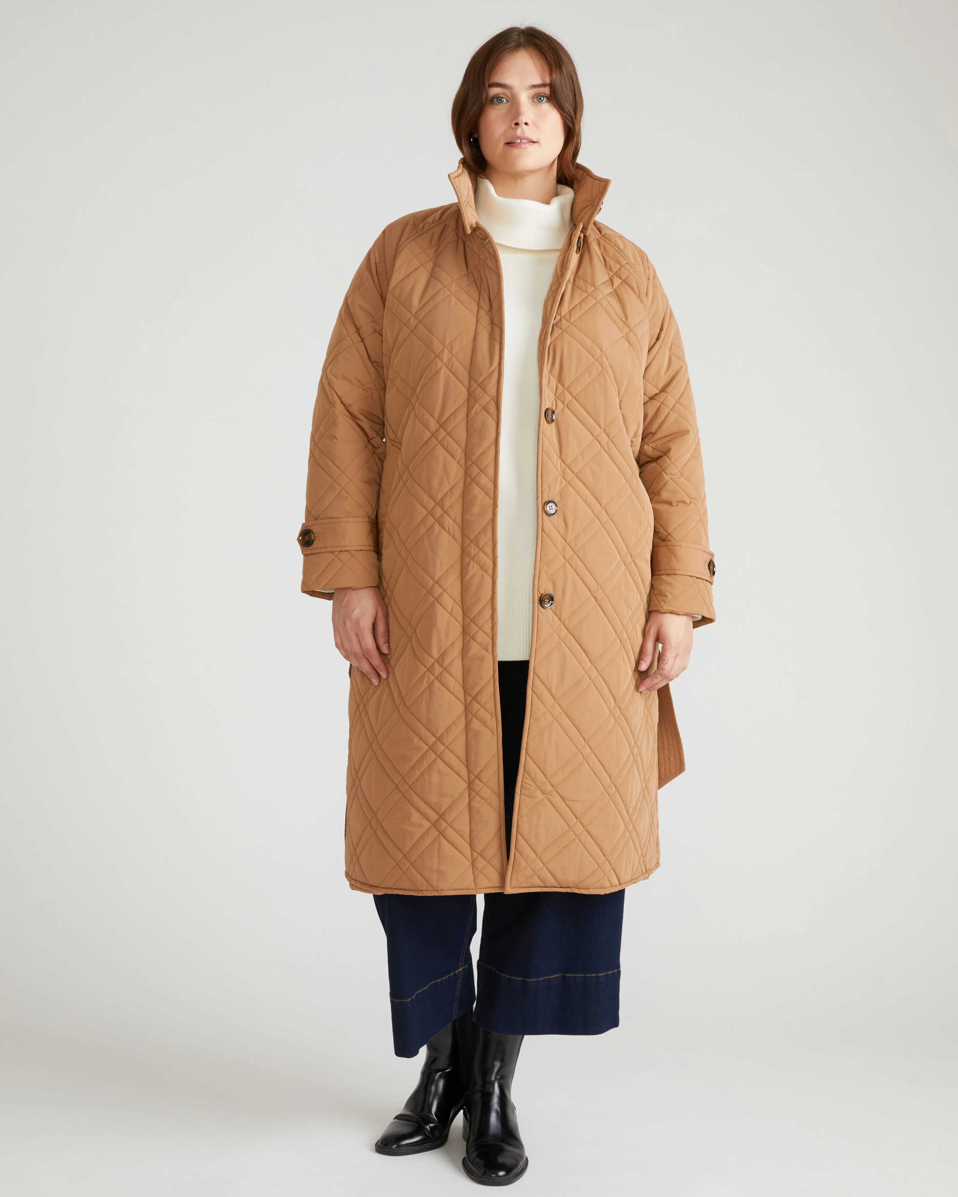 Nehra Quilted Coat - Classic Camel sold by Universal Standard