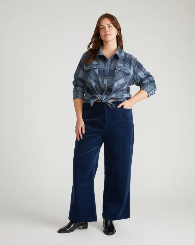 Camila Wide Leg Corduroy Pants - Pageant Blue sold by Universal Standard
